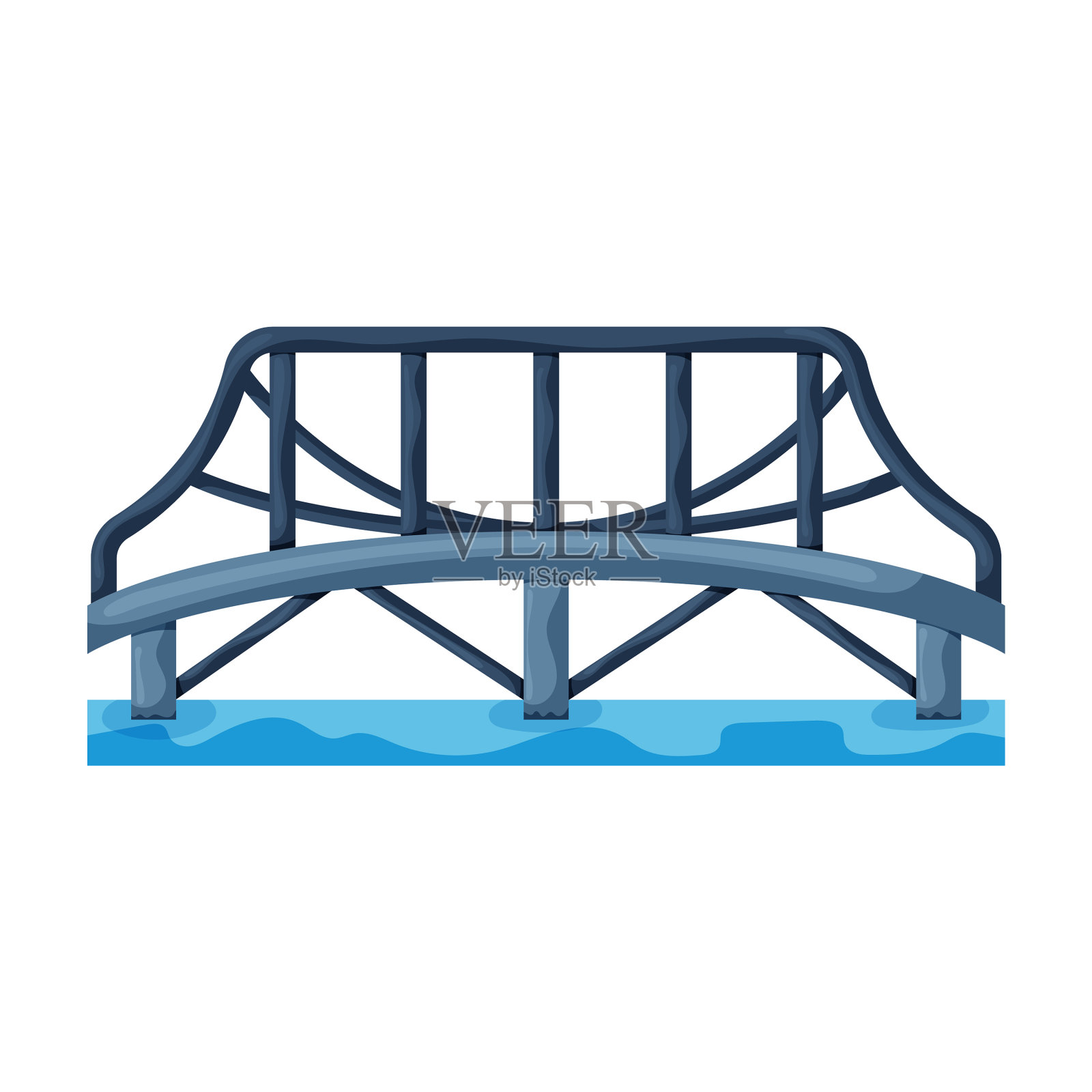 桥图标卡通图标隔离上插画图片素材