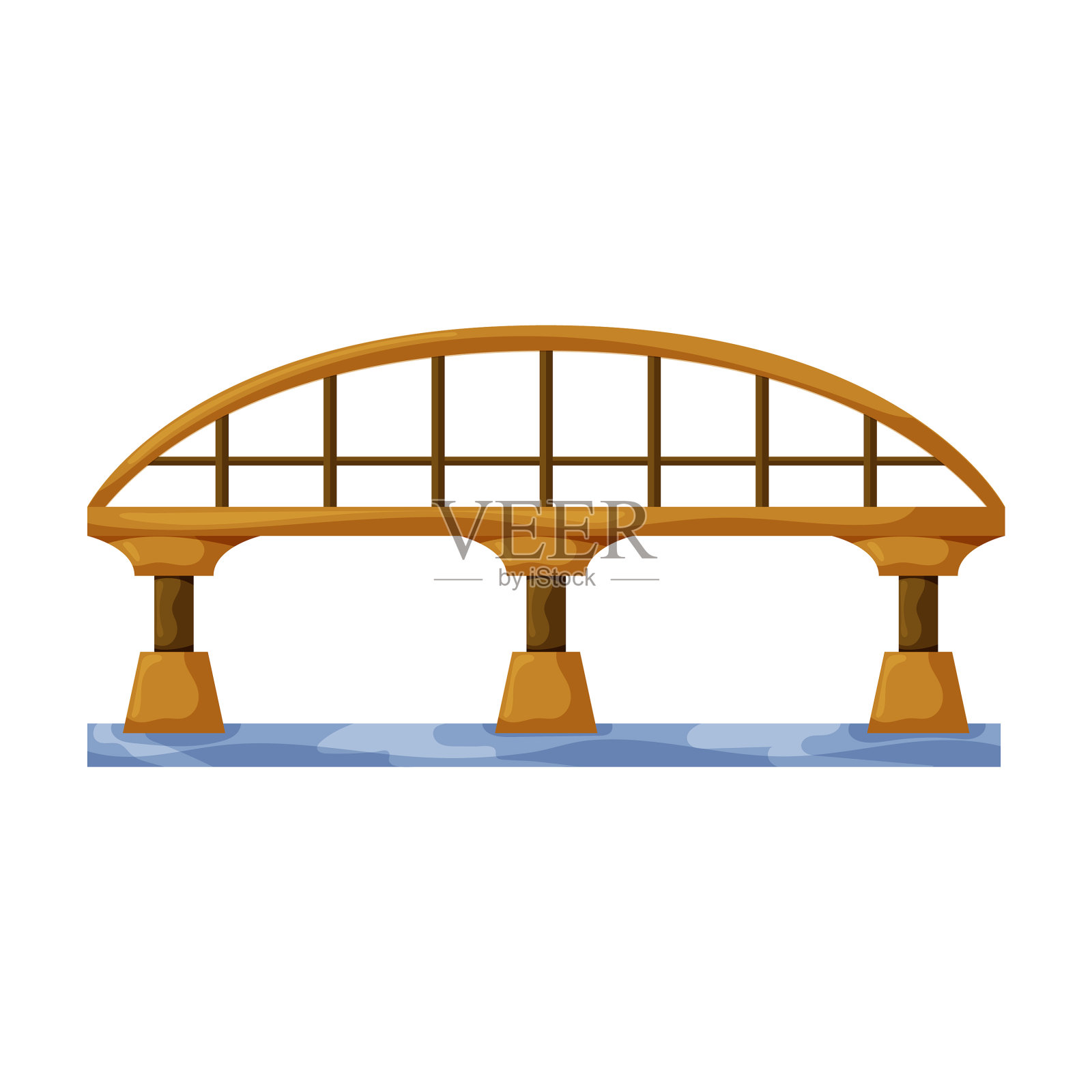 桥图标卡通图标隔离上插画图片素材