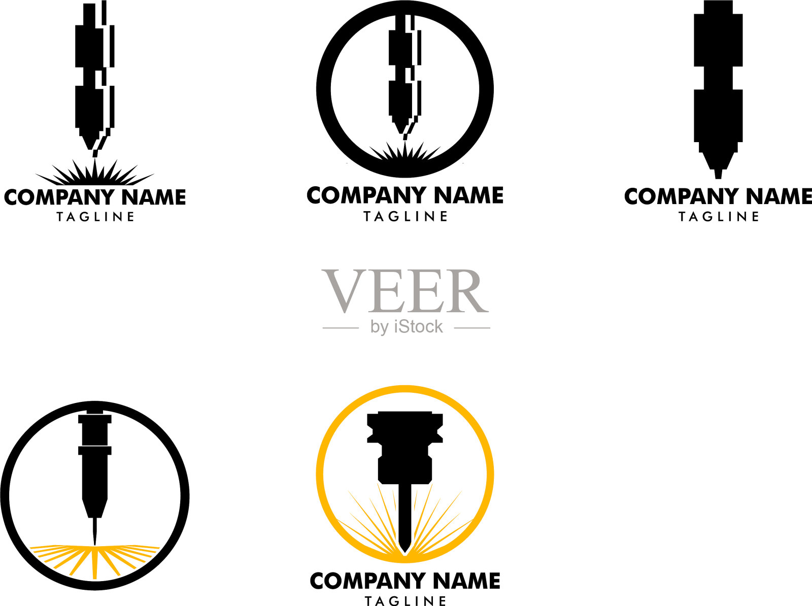 设置激光切割机标识设计图标图标素材