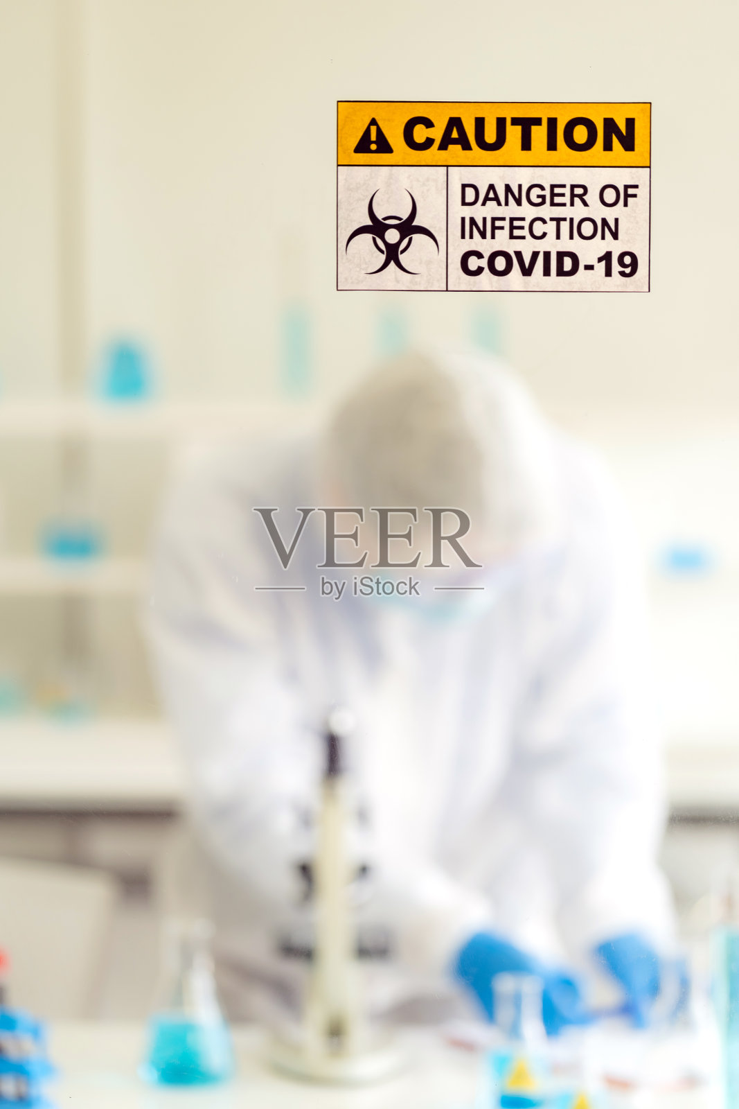 实验室COVID-19标识照片摄影图片