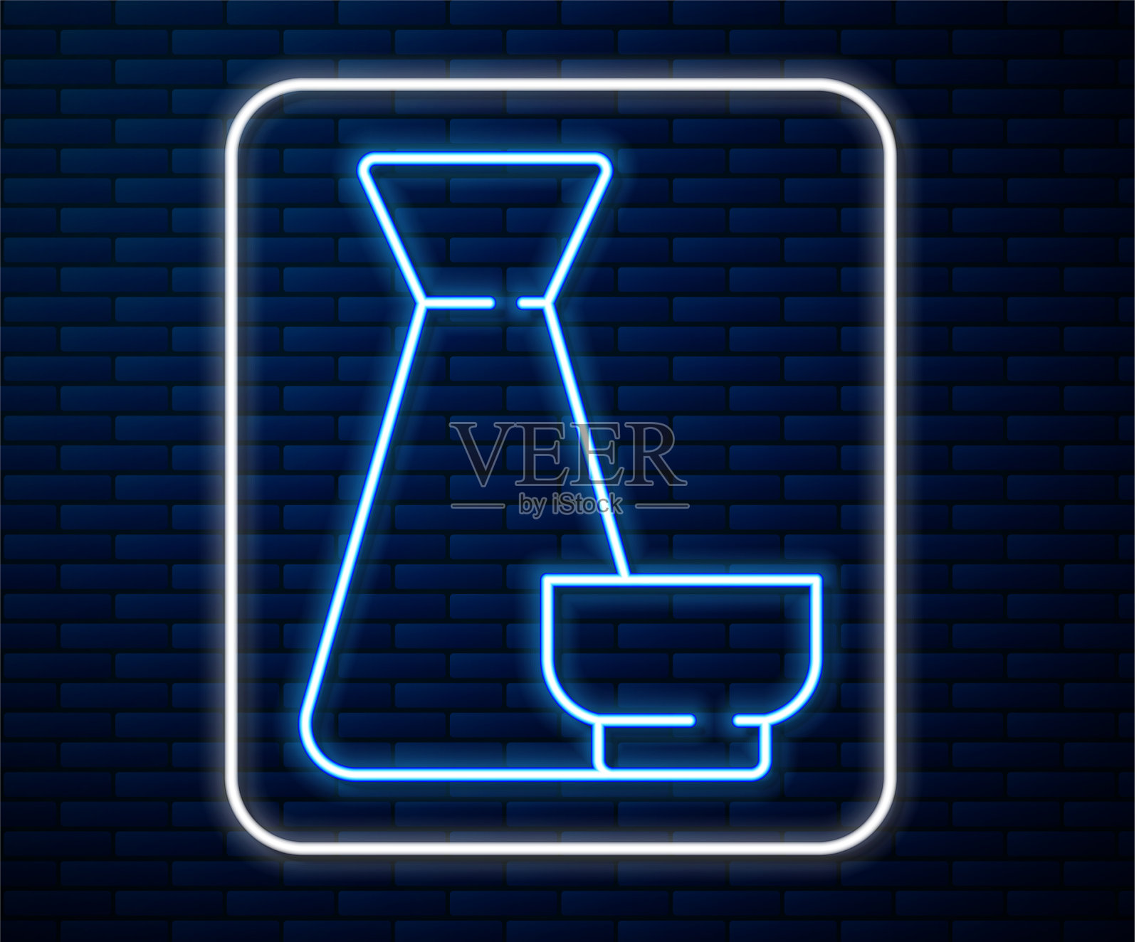 中国传统茶道霓虹闪烁插画图片素材