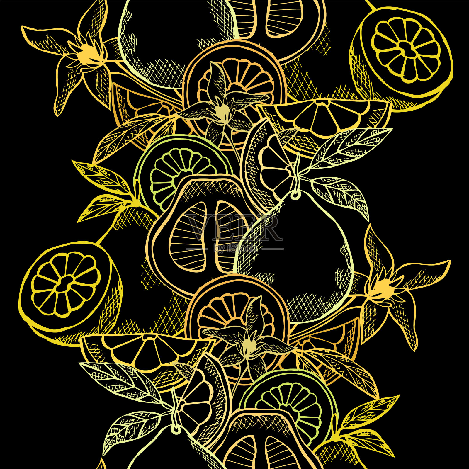 水果无缝模式插画图片素材