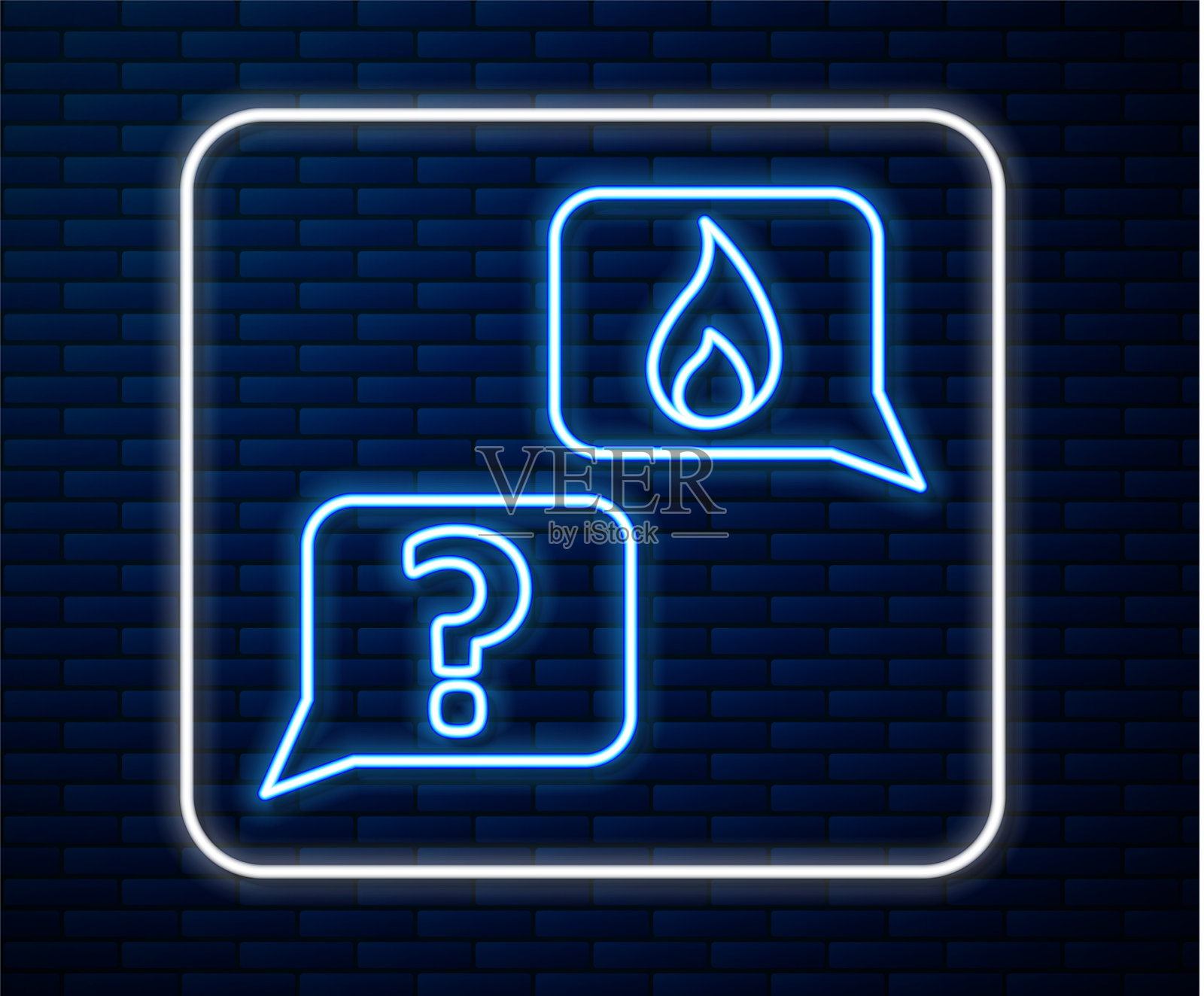 发光的霓虹线移动电话与紧急呼叫插画图片素材