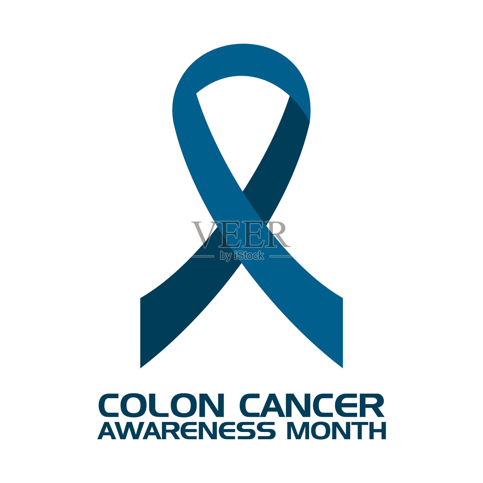 结肠癌意识月现实的蓝色图像插画图片素材