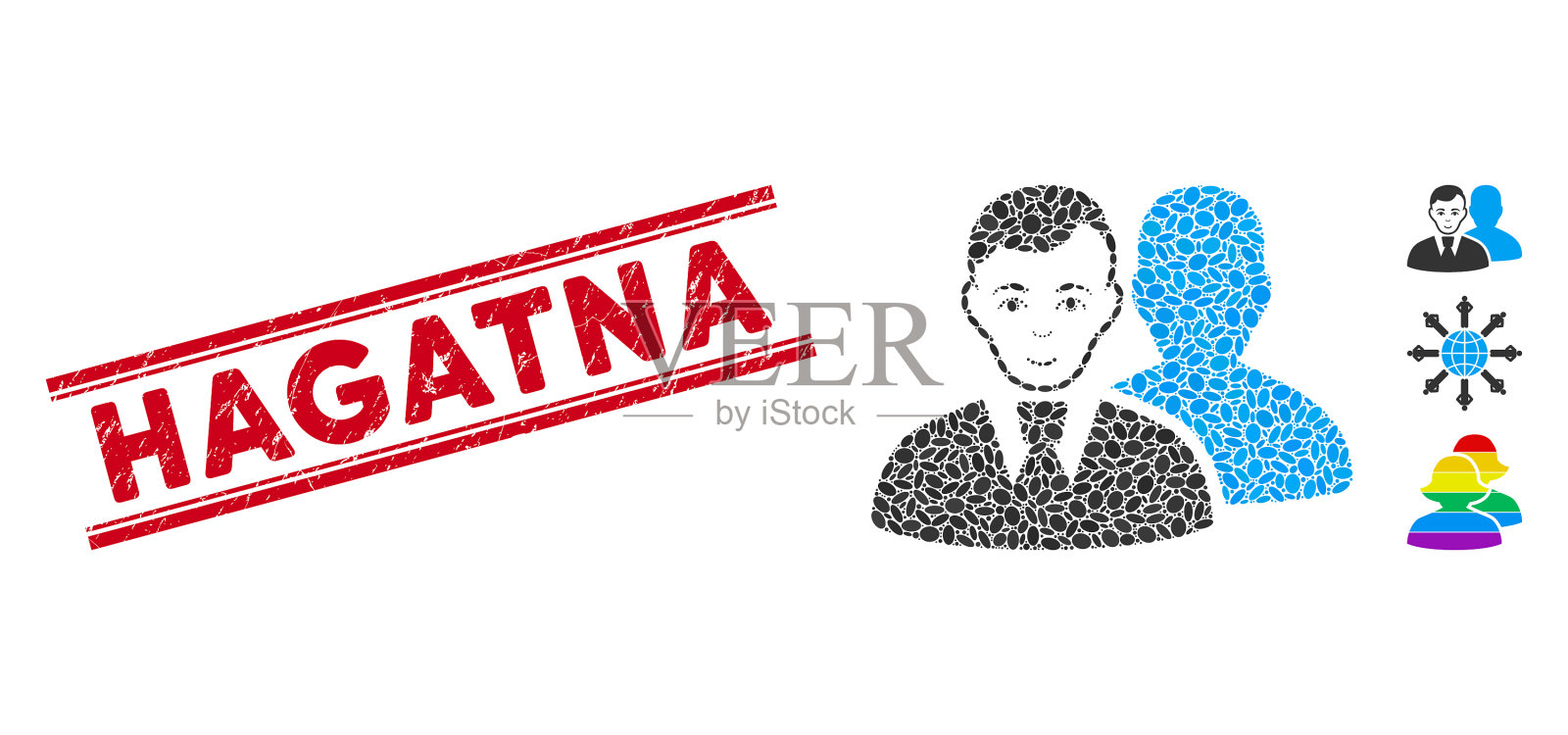 危难hagatna线密封和马赛克用户图标插画图片素材