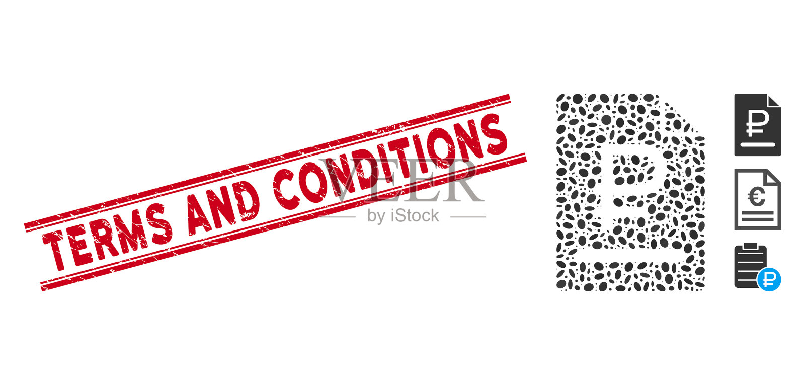 纹理条款和条件线密封与插画图片素材