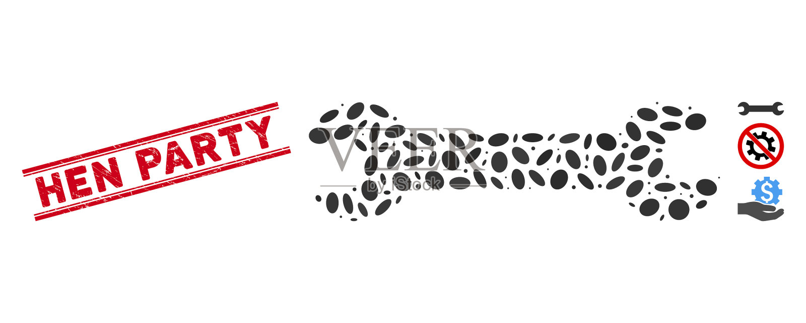 纹理hen党线邮票和马赛克扳手插画图片素材