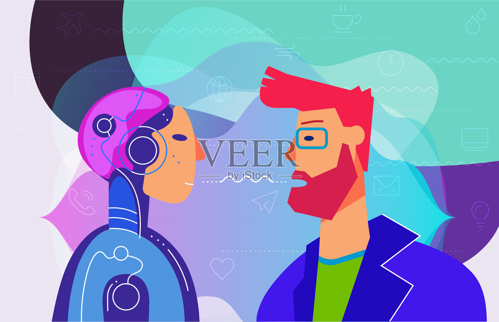 一页的网站工具包为流行的技术插画图片素材