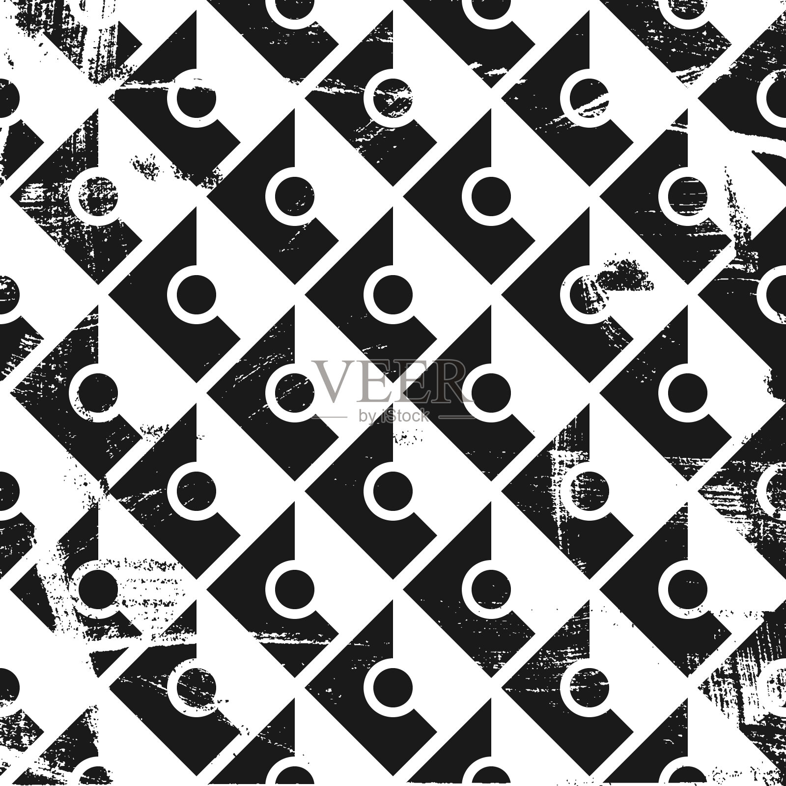 带圆的垃圾抽象等距图案插画图片素材