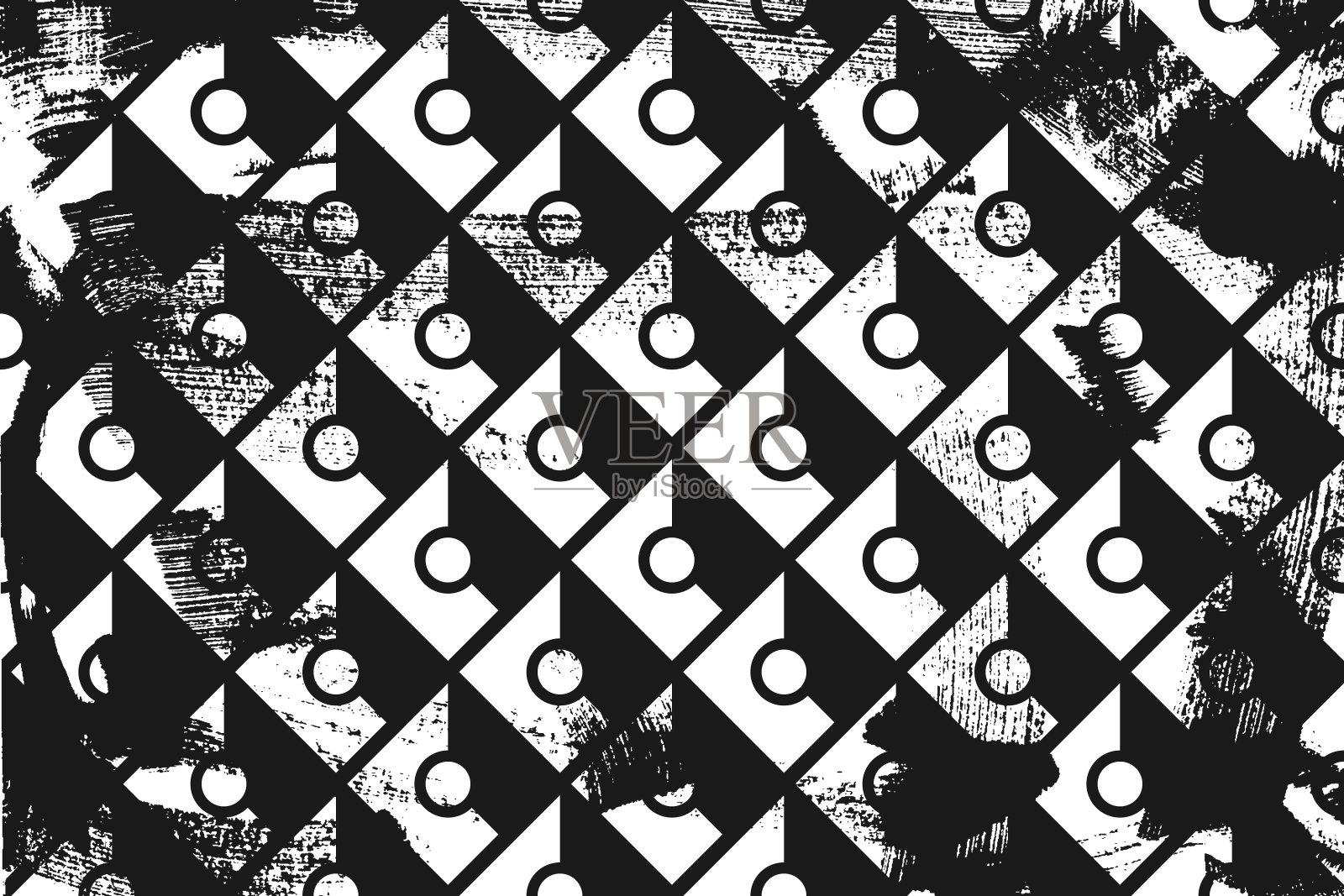 带圆的垃圾抽象等距图案插画图片素材