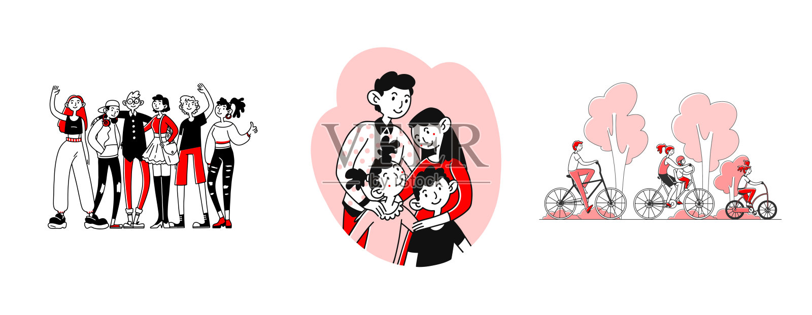 团结和团结的集合设计元素图片