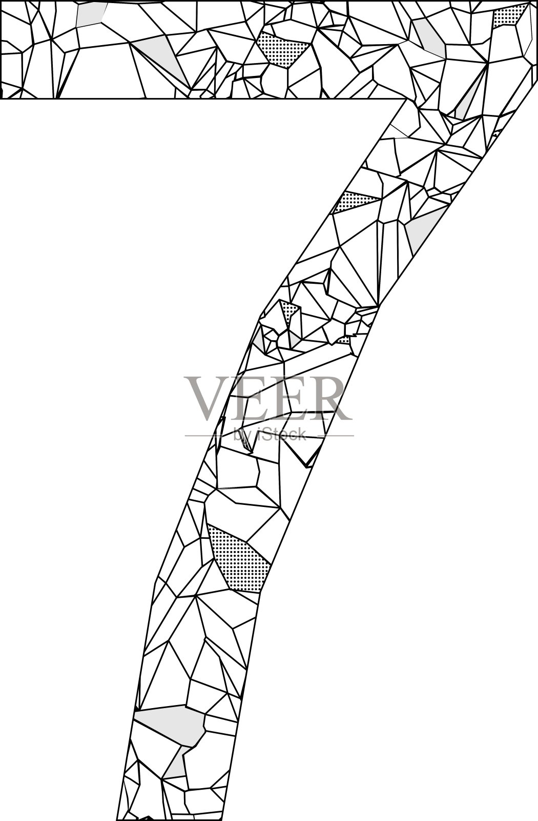 多边形七号插图曼荼罗着色插画图片素材