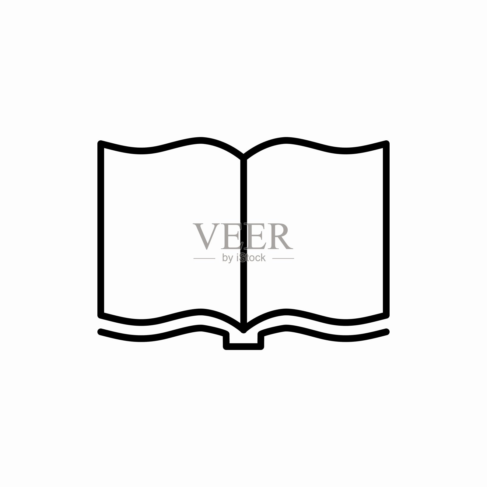 大纲书图标。书矢量插图。网络和移动的符号图标素材