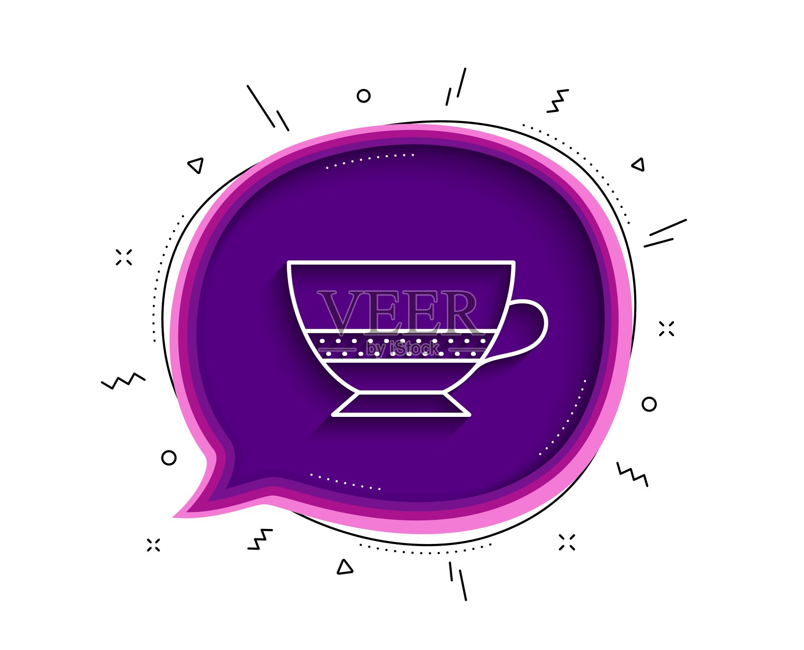 Bombon咖啡图标。热饮的迹象。向量插画图片素材