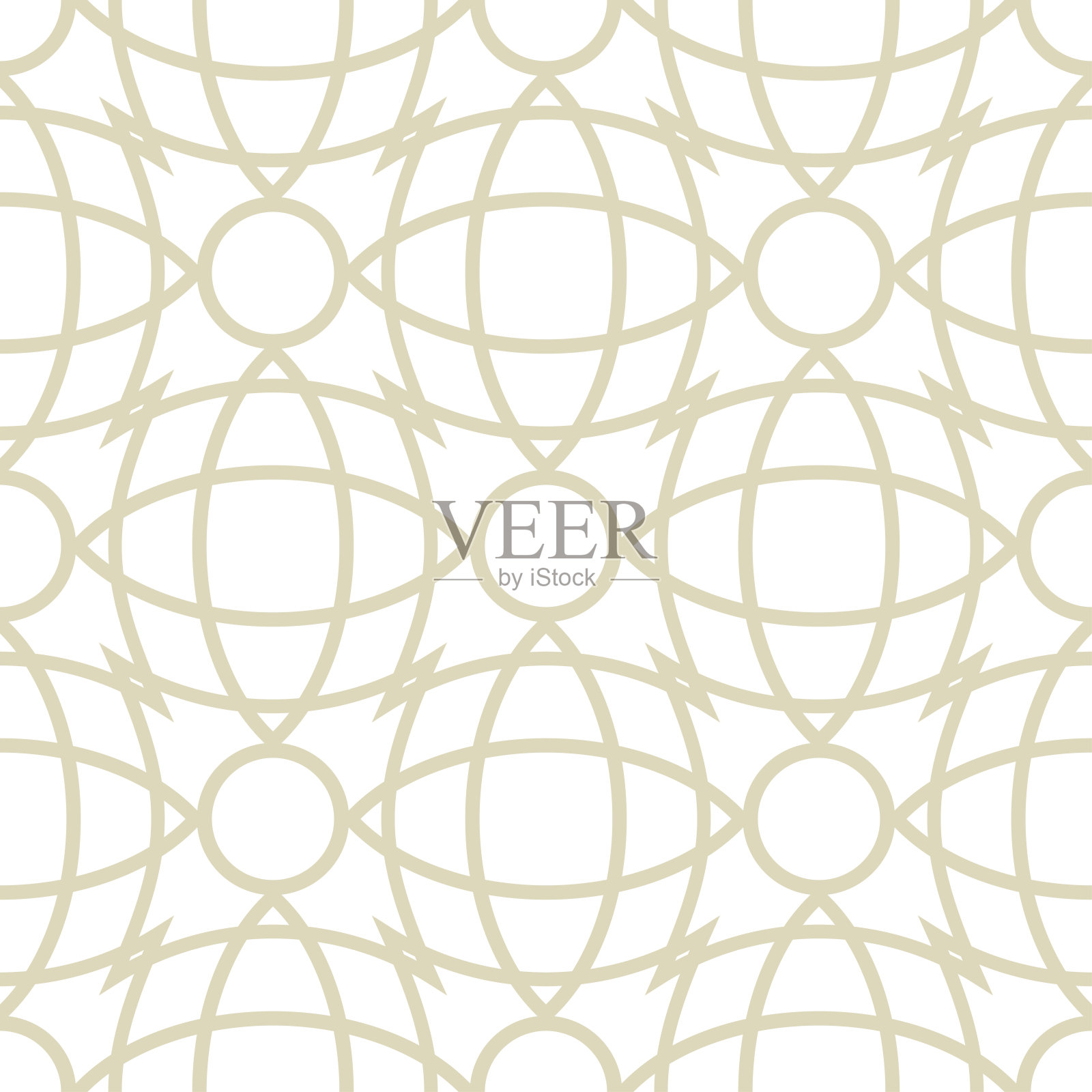 无缝模式在阿拉伯风格。橄榄绿和白色背景插画图片素材