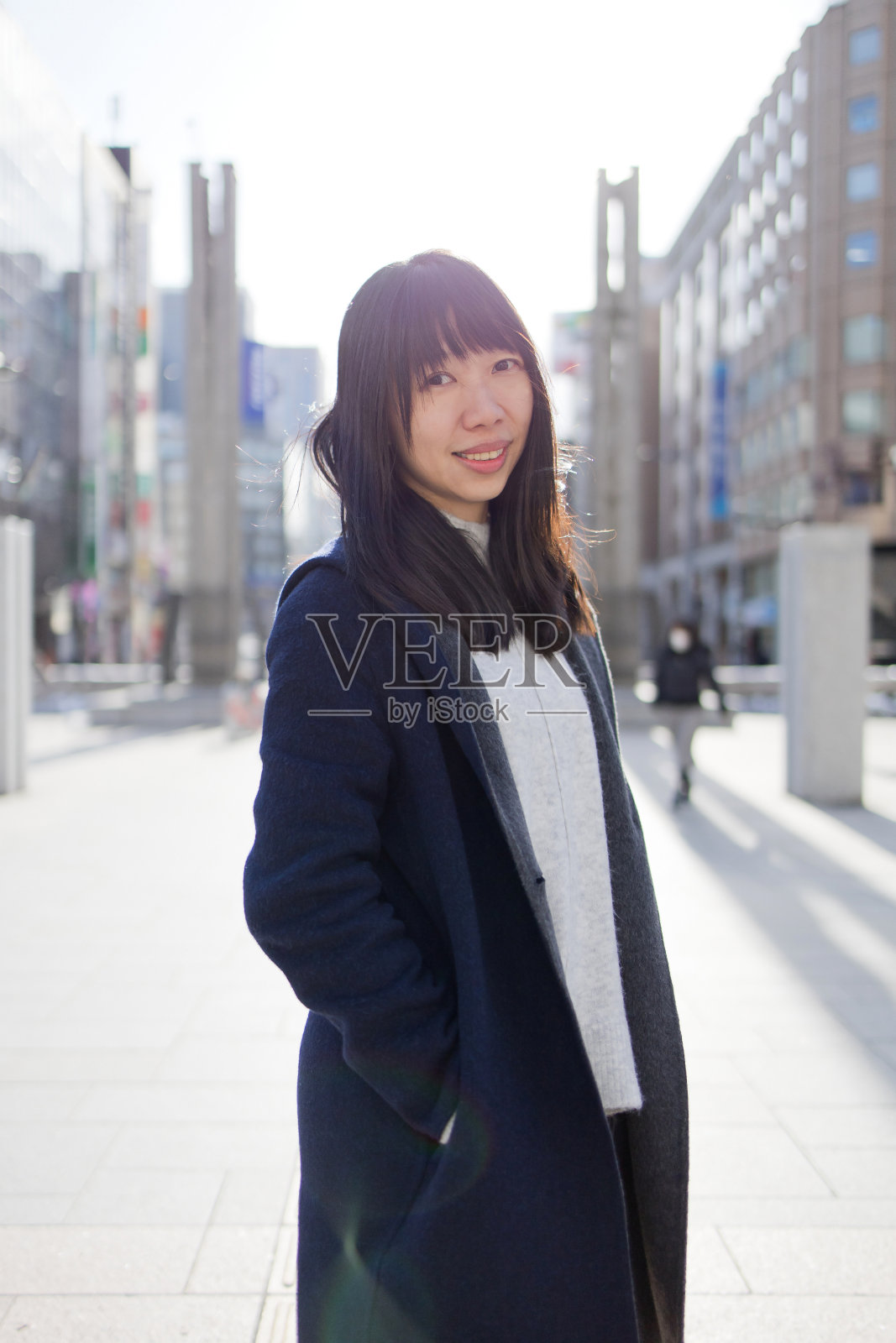 美丽城市女孩肖像照片摄影图片