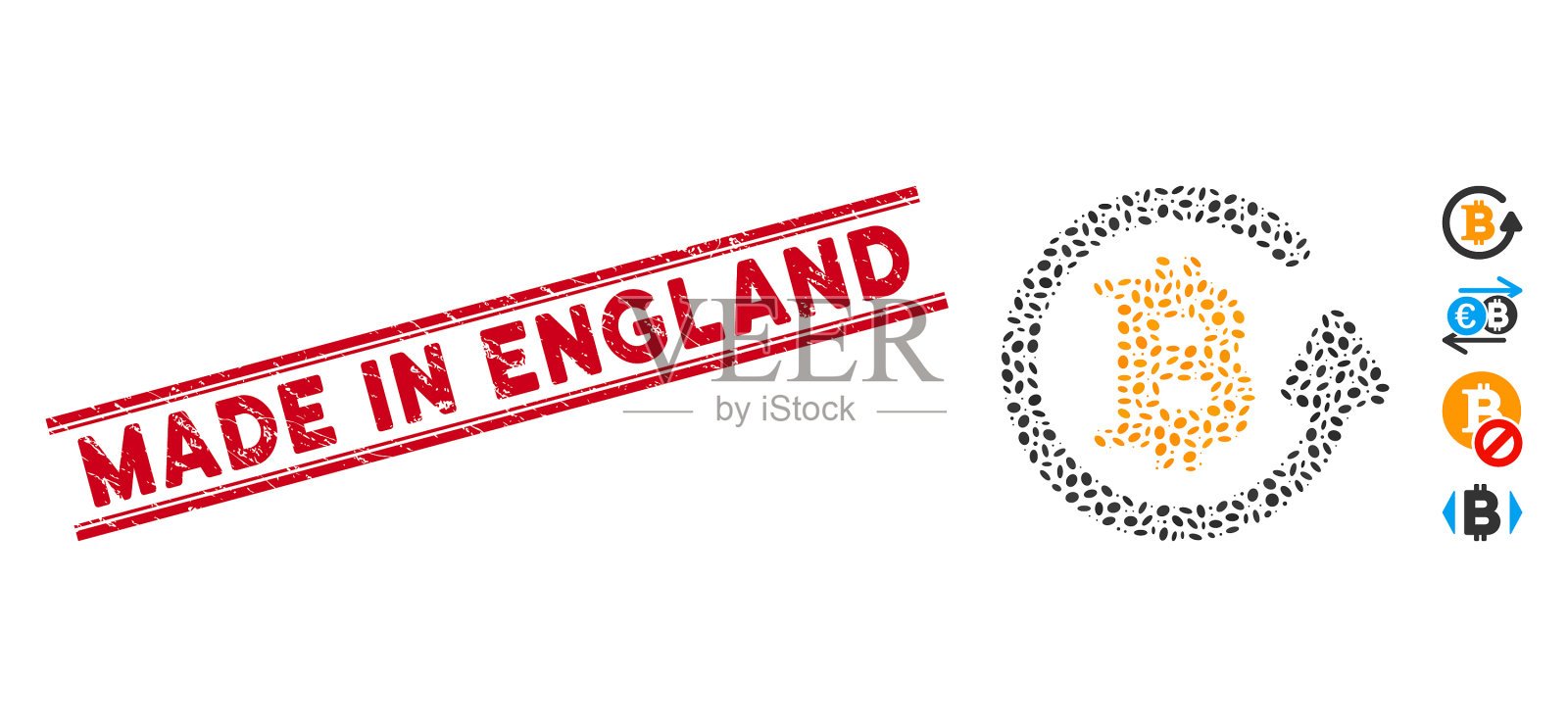 英国制造的垃圾摇滚邮票和拼贴画插画图片素材