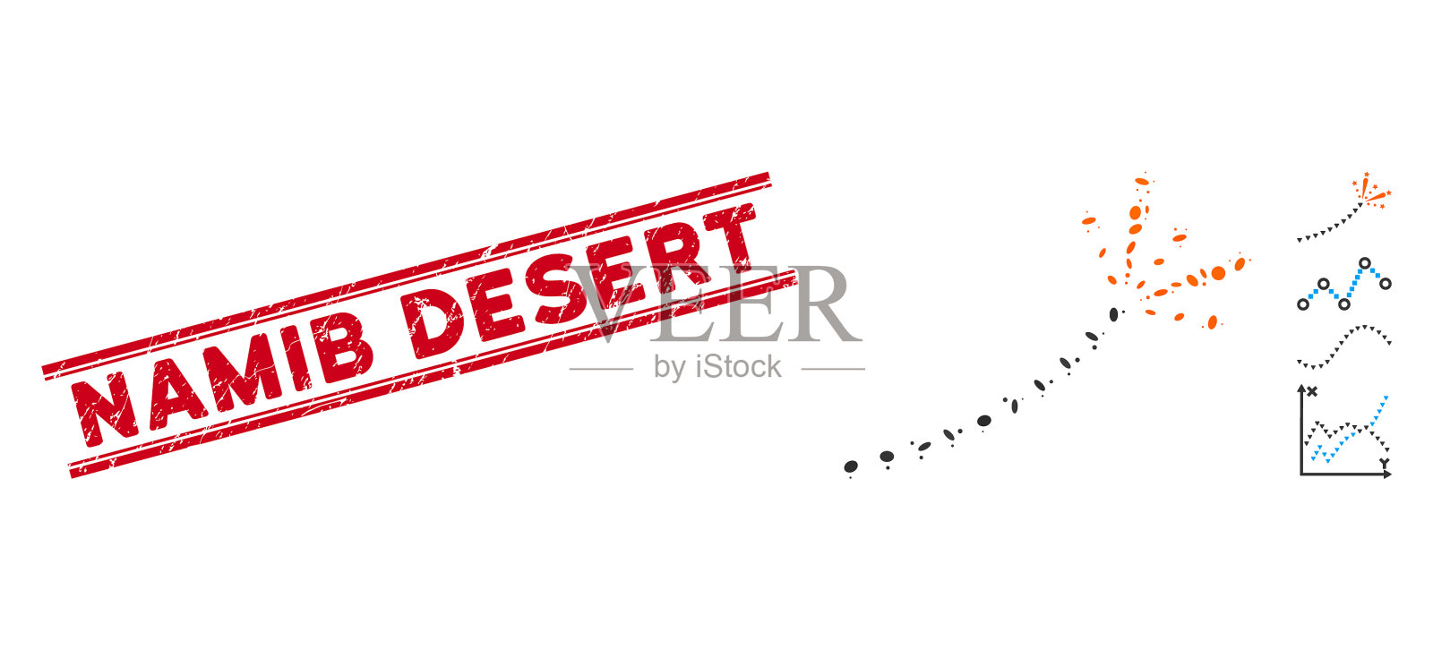 纹理纳米布沙漠线邮票和拼贴插画图片素材