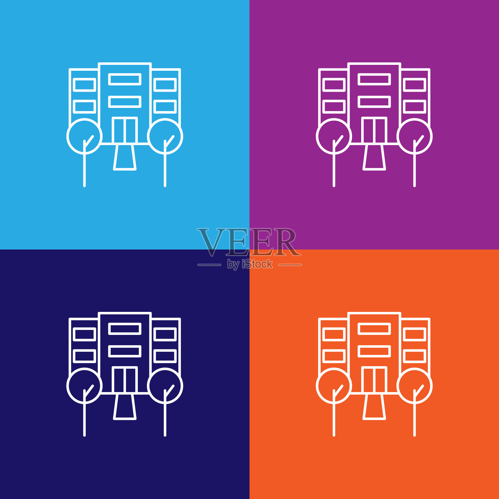 旅游酒店大纲图标。旅游插画图标元素。符号和符号可以用于网页，标志，手机应用程序，UI，用户体验图标素材