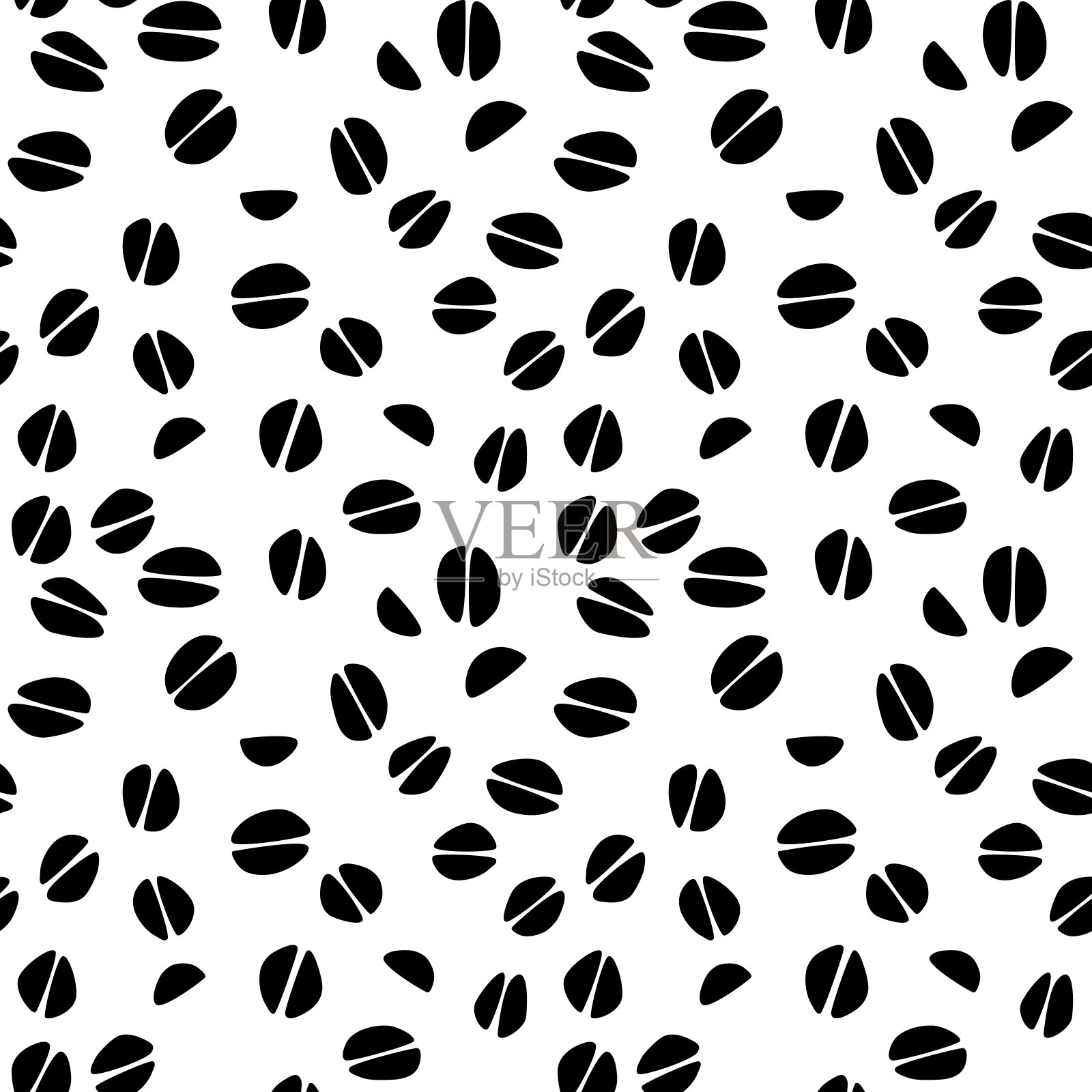 无缝图案与咖啡豆。矢量插图背景的咖啡馆，小酒馆，餐厅，酒吧菜单卡。饮食抽象纹理设计插画图片素材