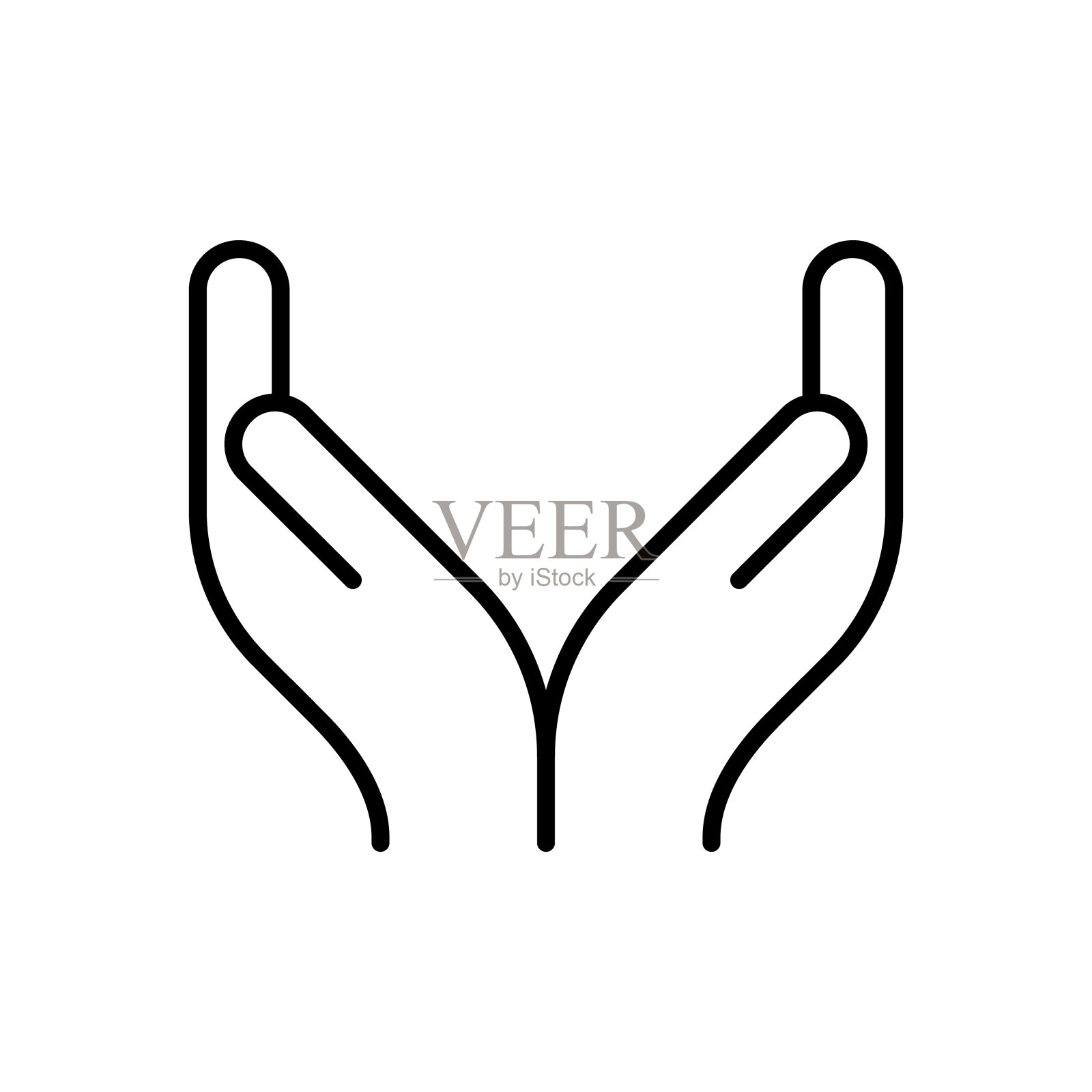 Dua祈祷。手势的线性图标图标素材