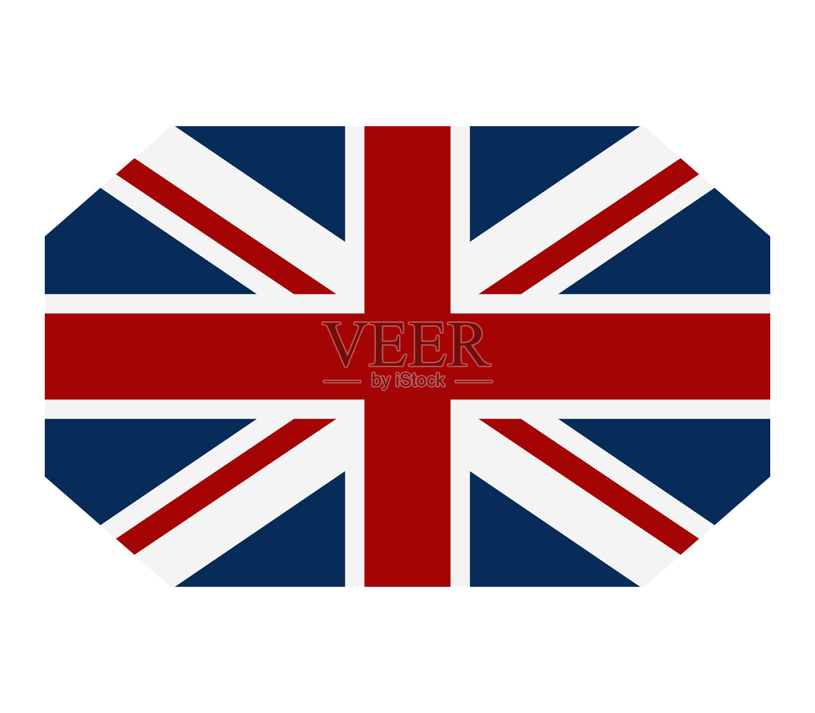 白色背景上的英国国旗插画图片素材