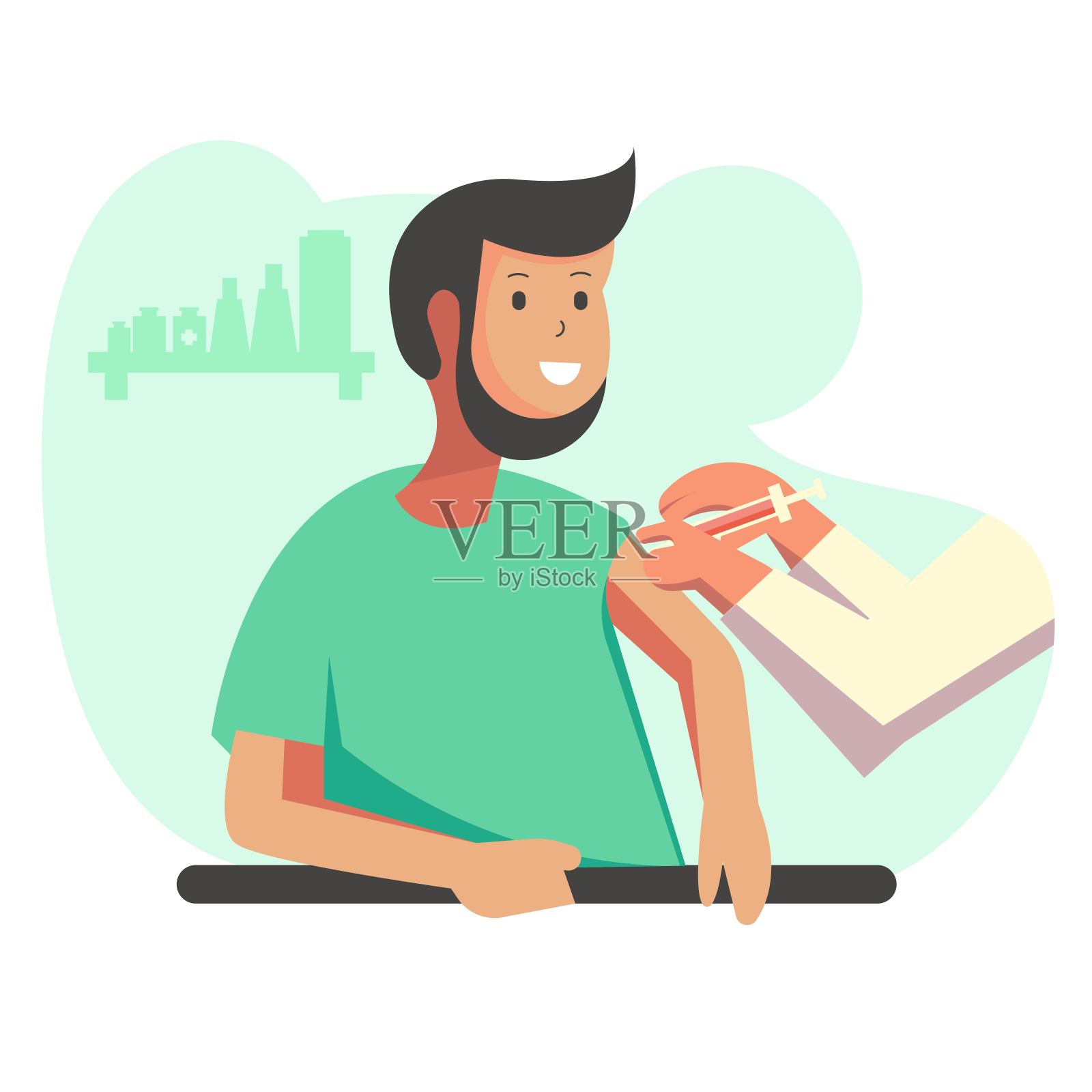 疫苗接种插画图片素材