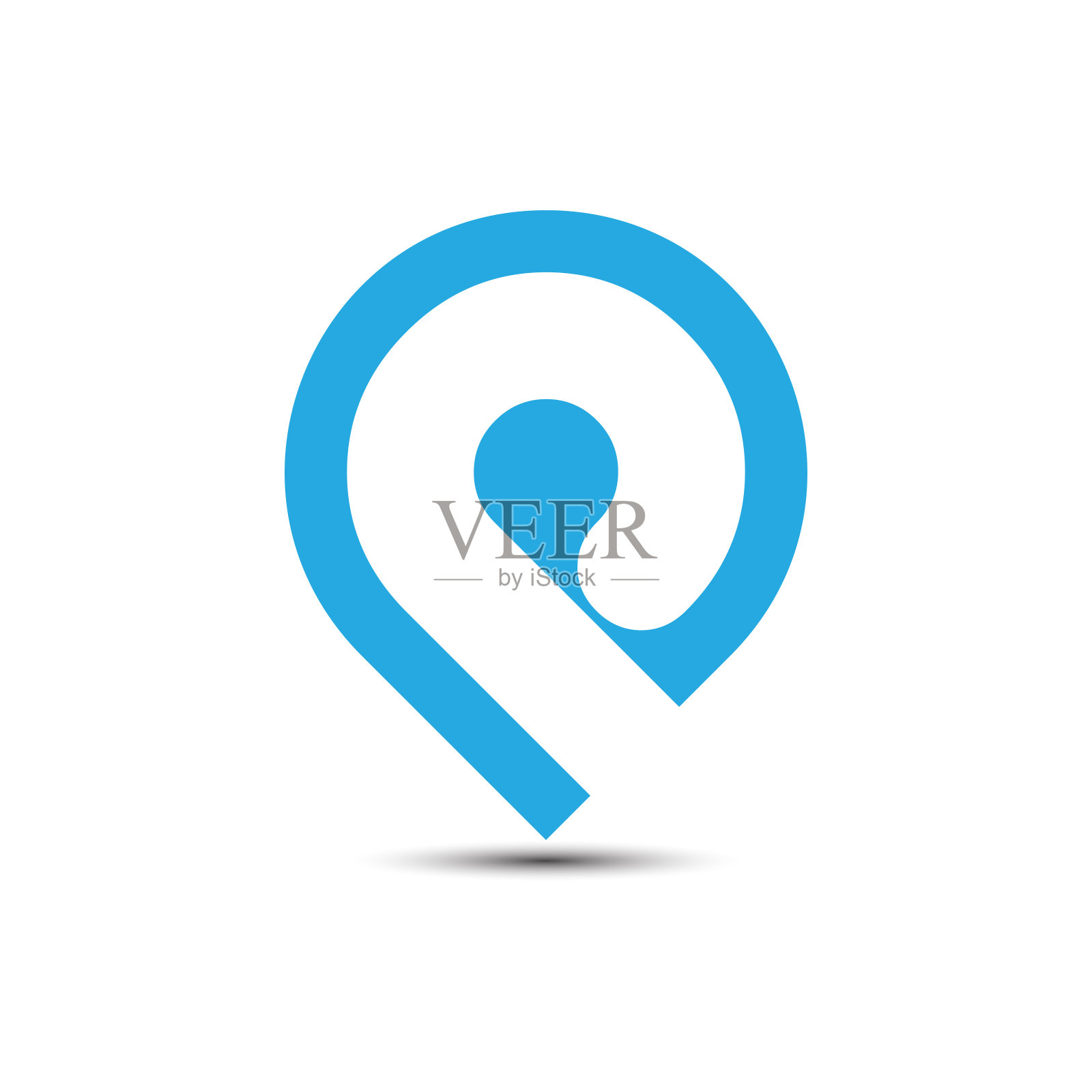 P字母定位向量标志设计。P字母标志与位置标志。设计元素图片