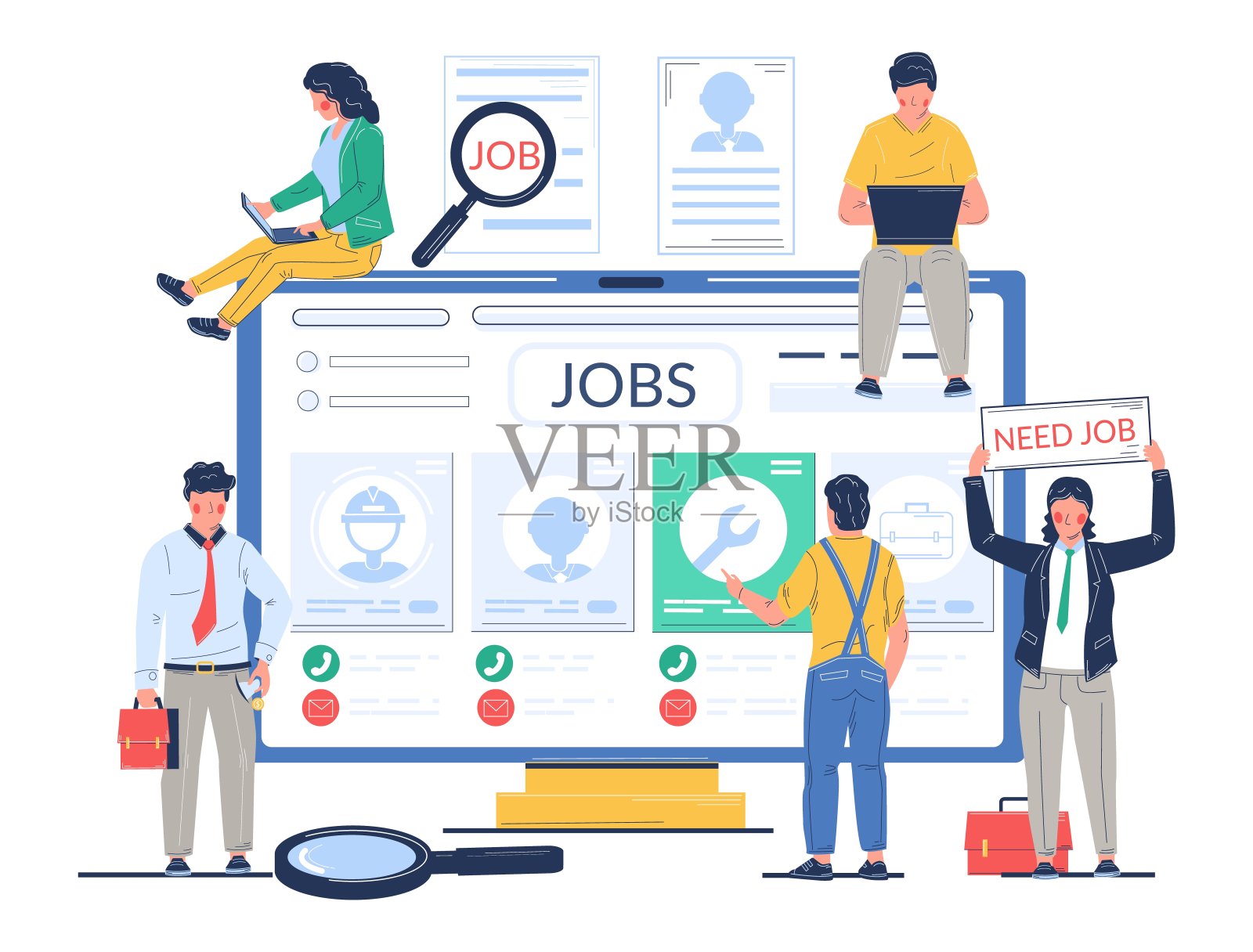 求职矢量概念平面风格设计插图插画图片素材