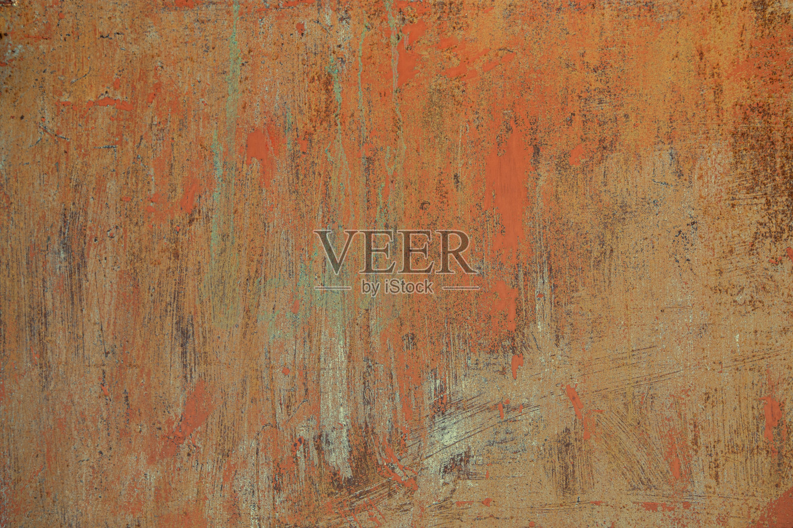 生锈的金属背景和旧油漆剥落。插画图片素材