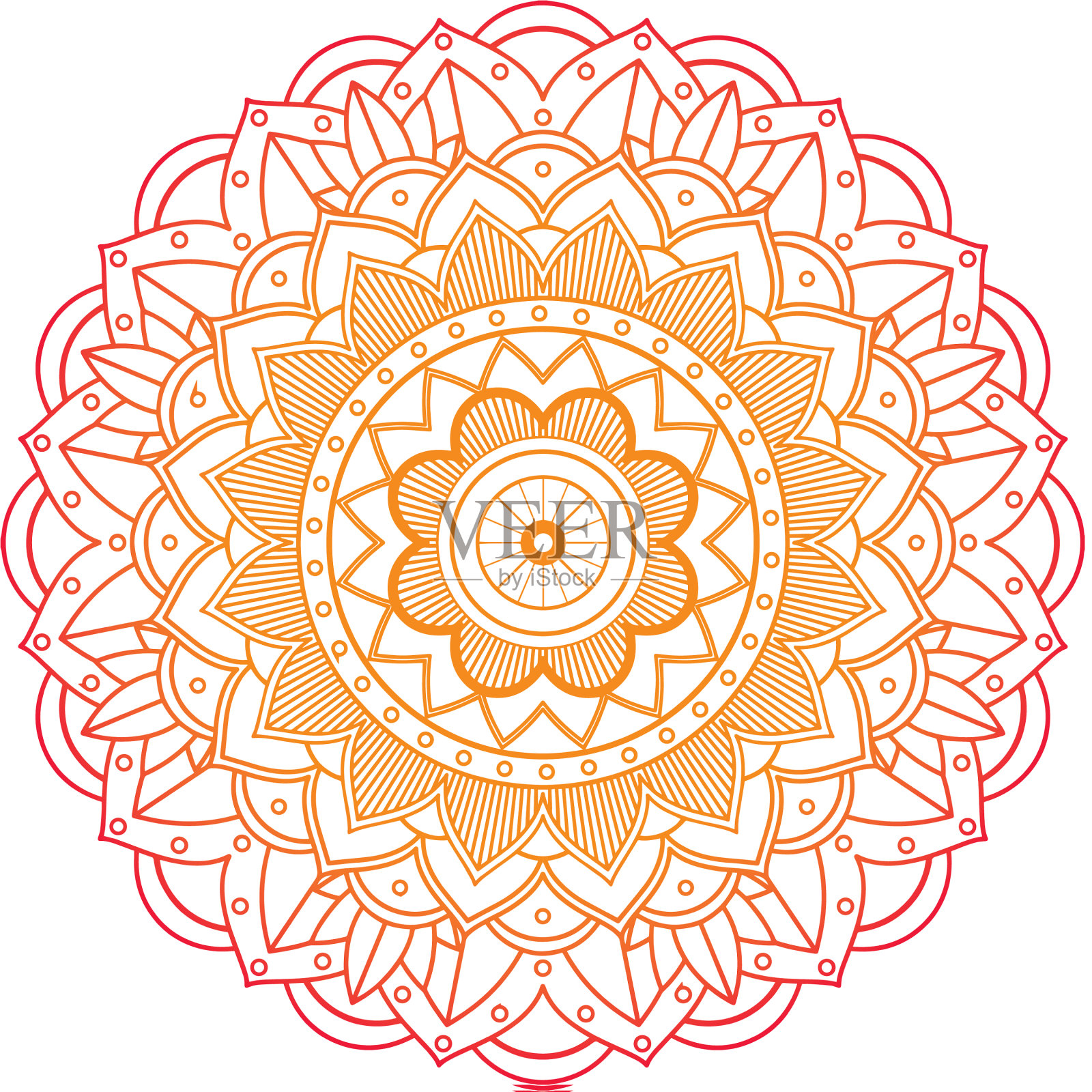 曼荼罗模式孤立的背景插画图片素材