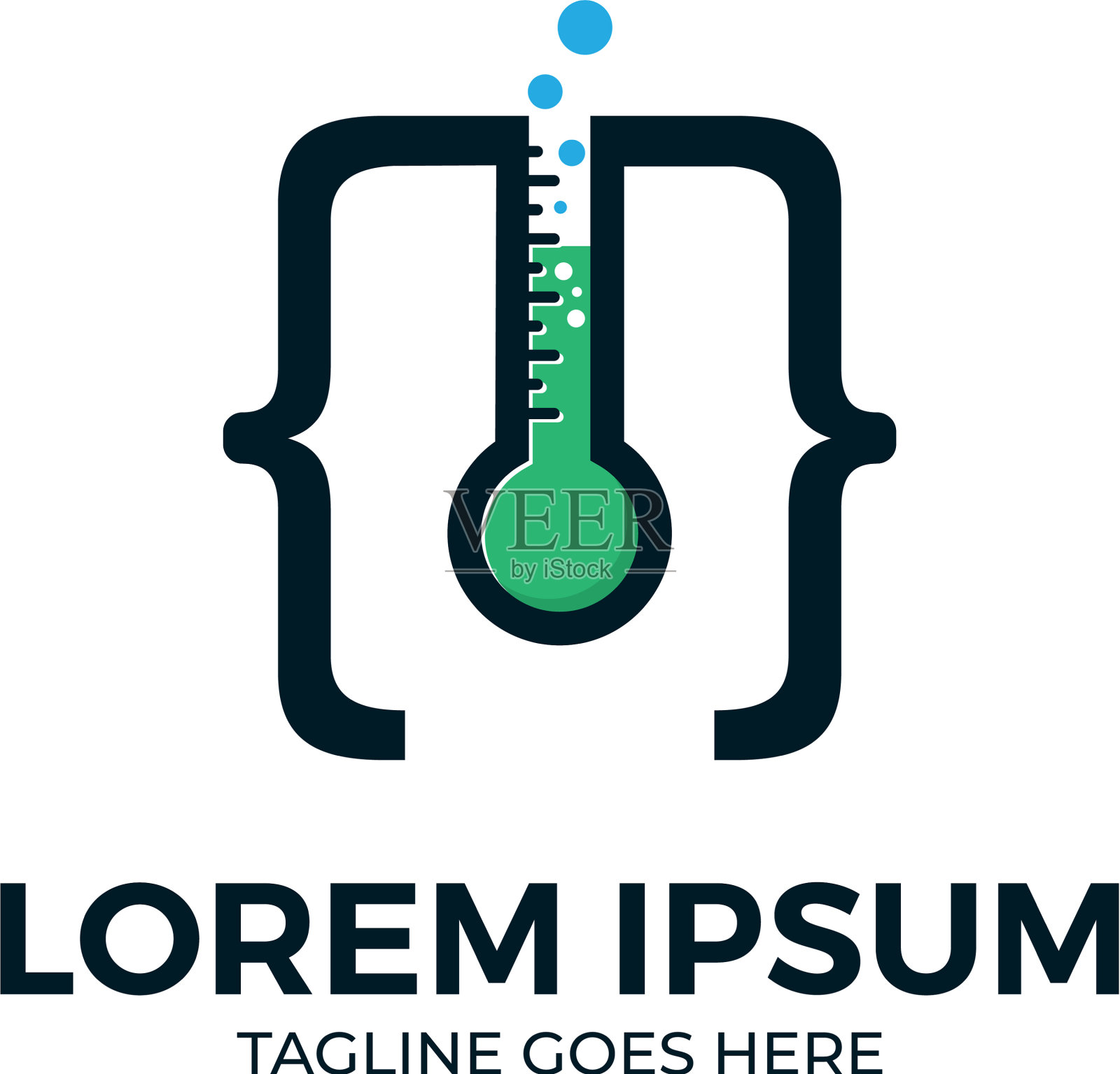 编码图标与LABS管模板插画图片素材