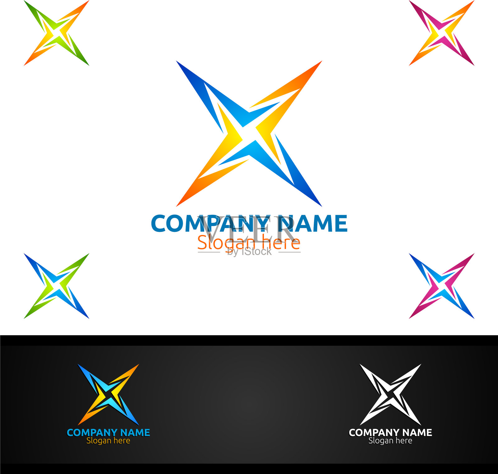 字母x为数字标识营销财务插画图片素材