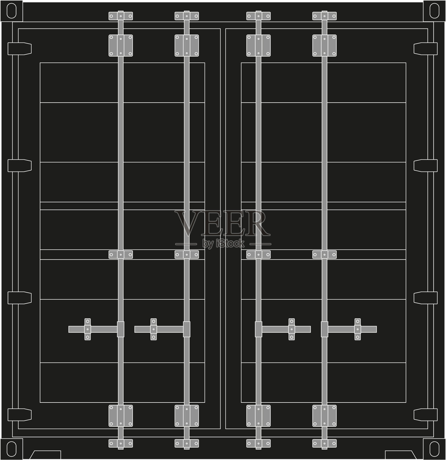 货运集装箱黑色图标设计元素图片