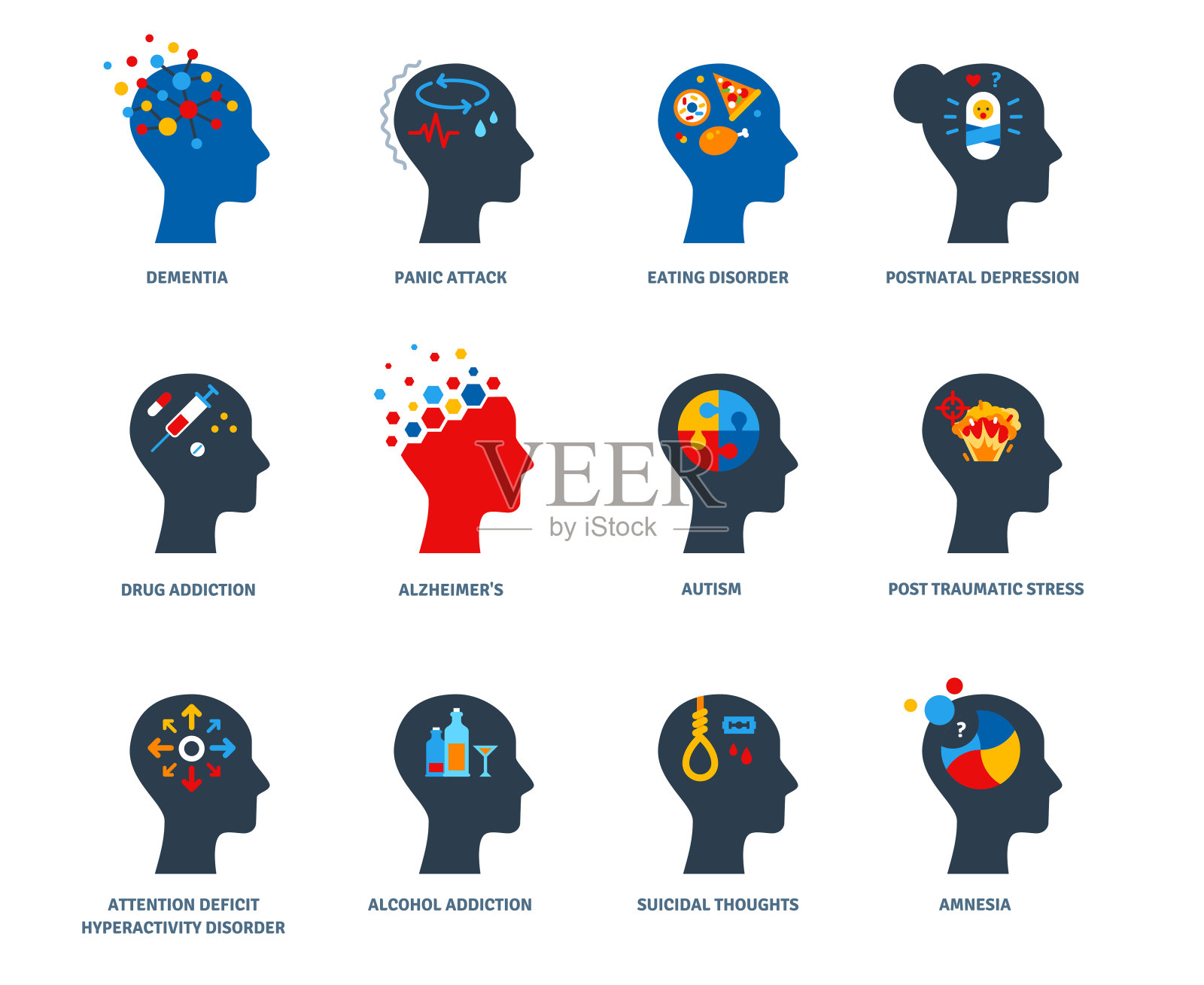 心理问题插画图片素材