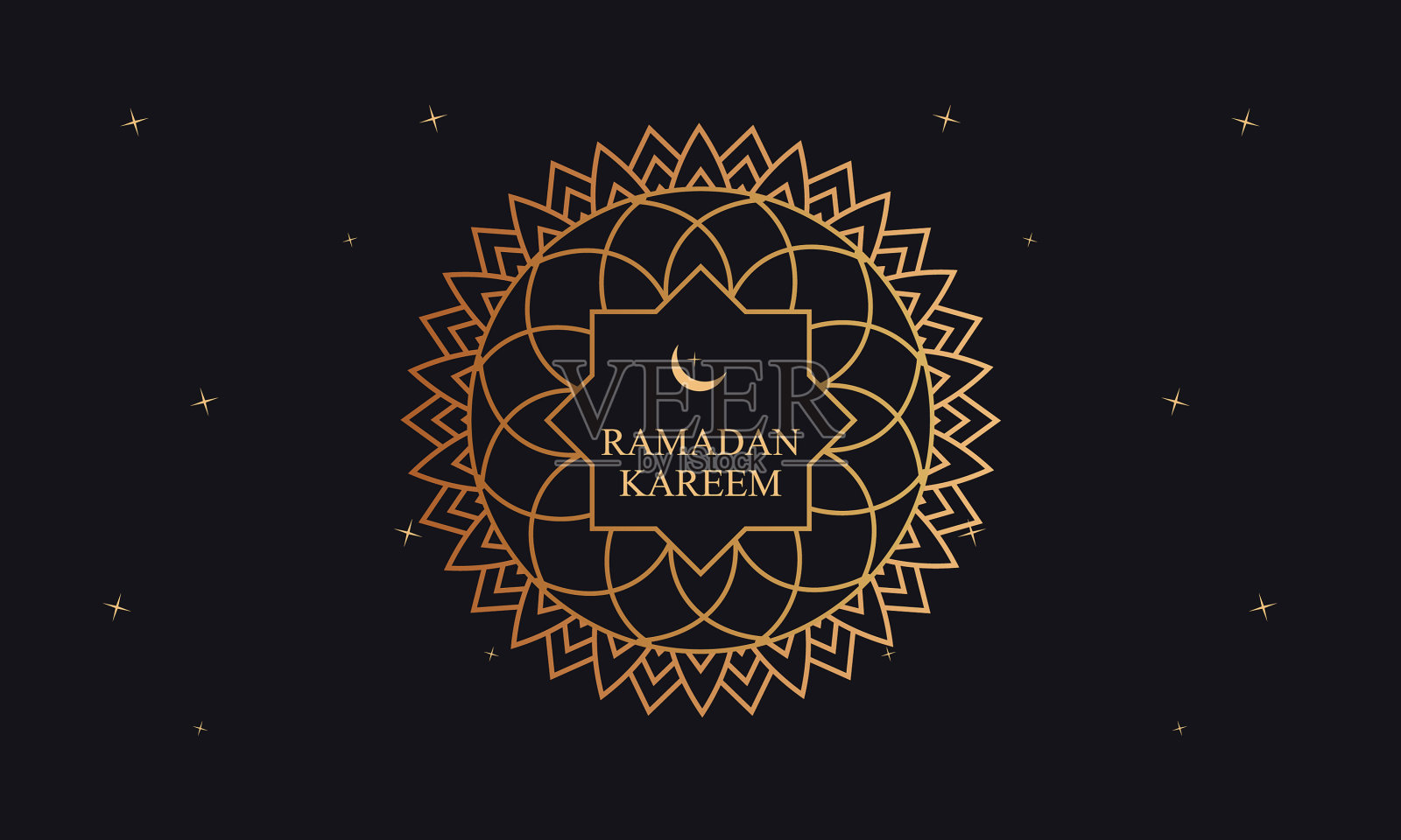 斋月卡里姆和穆巴拉克问候背景插画图片素材