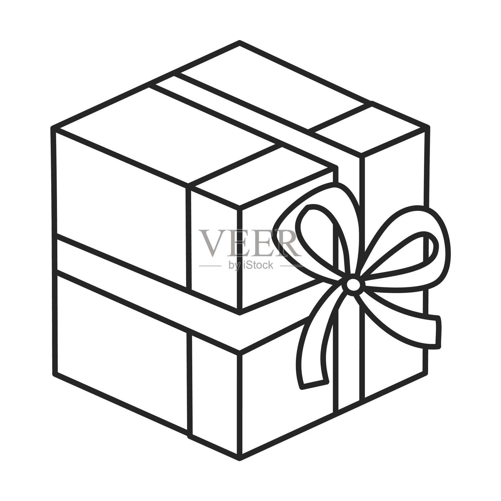 礼品盒图标轮廓图标孤立插画图片素材