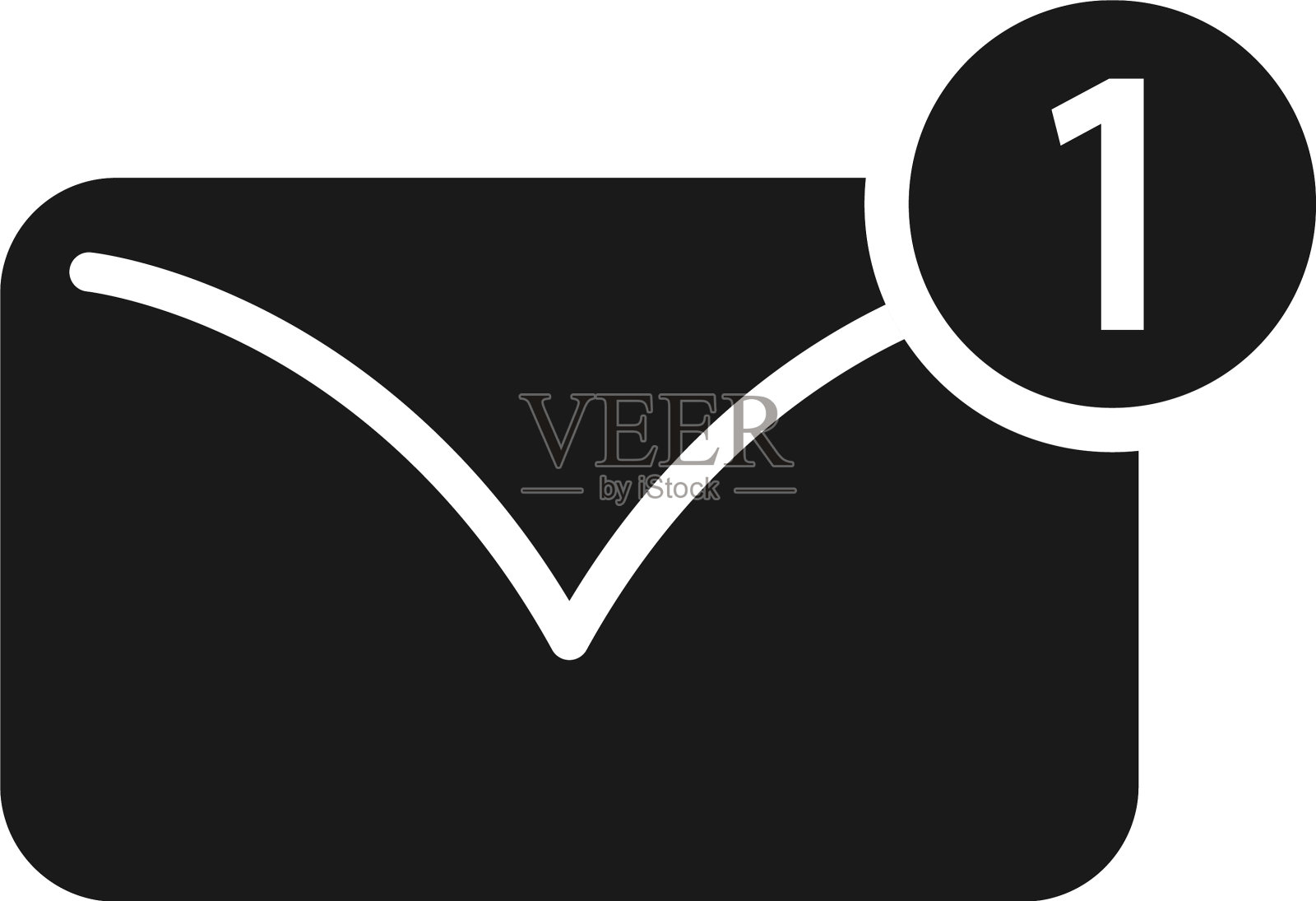 一条新消息黑色符号eps10图标素材