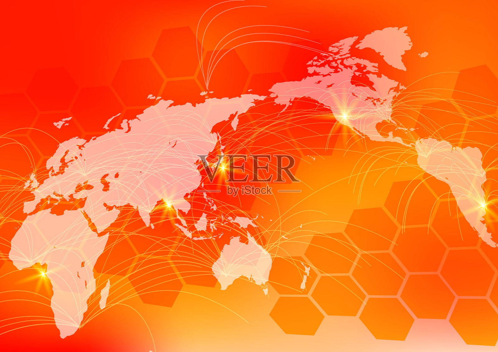 红色全球网络网络通信IT图像背景插画图片素材