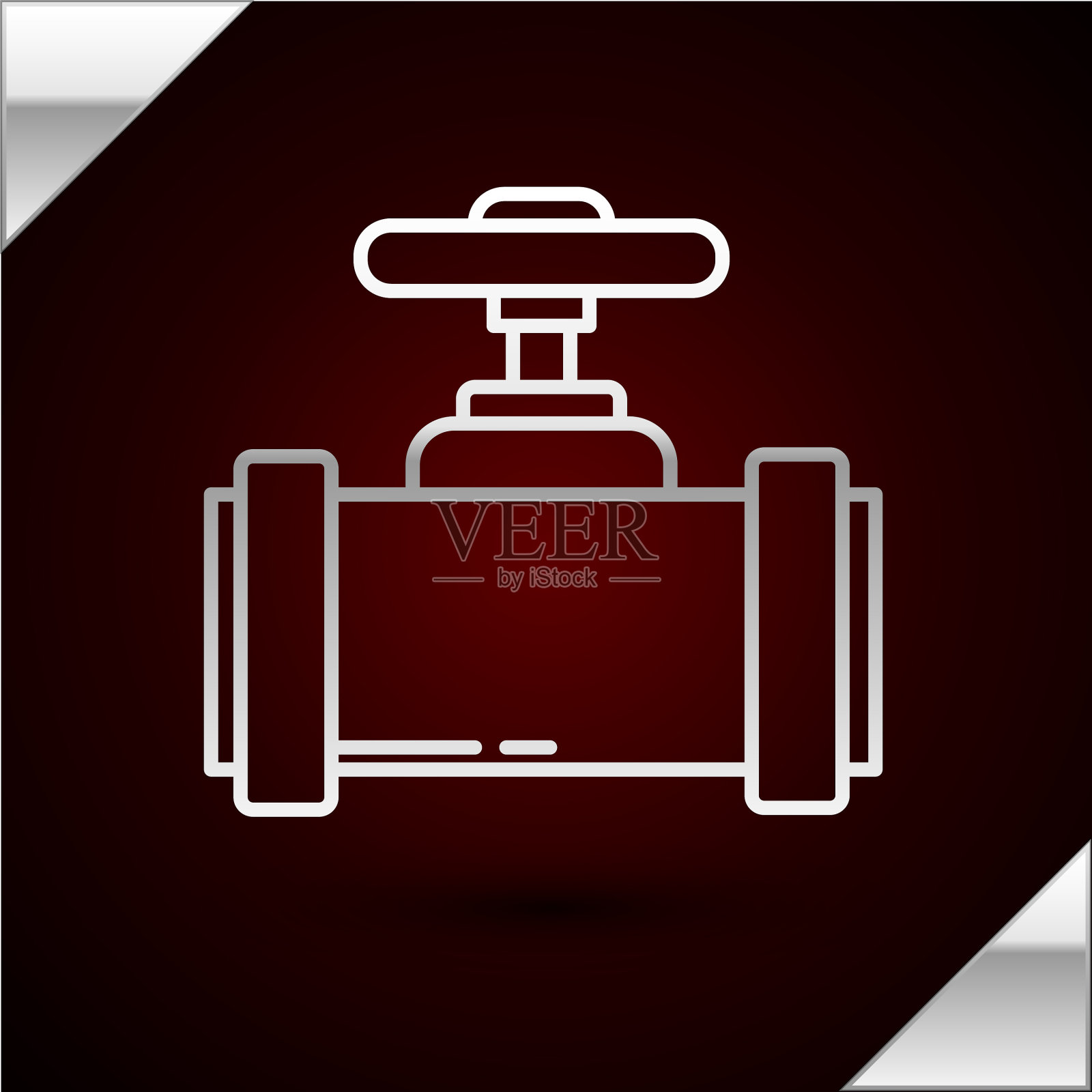 银线行业金属管道及阀门图标插画图片素材