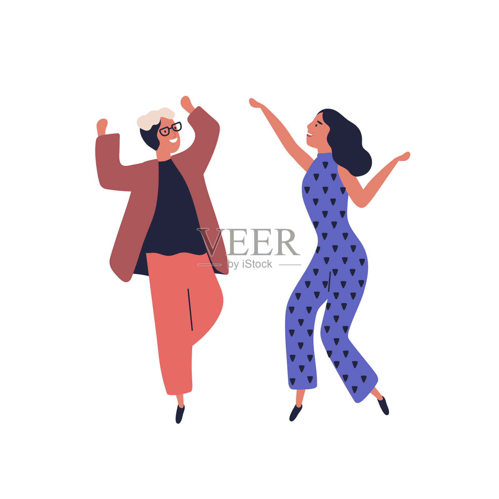 快乐的情侣一起跳舞，一起抚养孩子设计元素图片