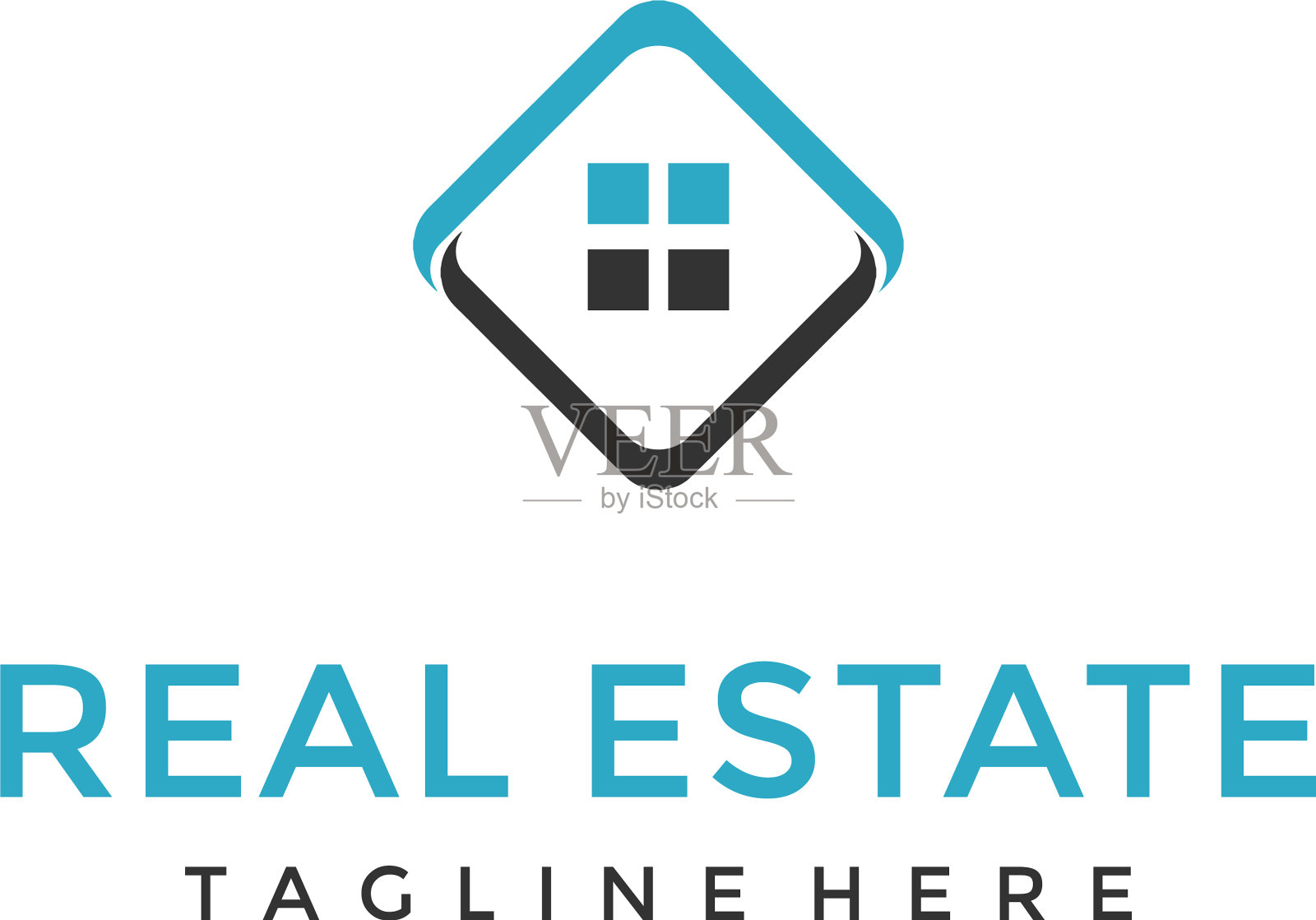 简单的家居豪宅豪宅标志设计插画图片素材