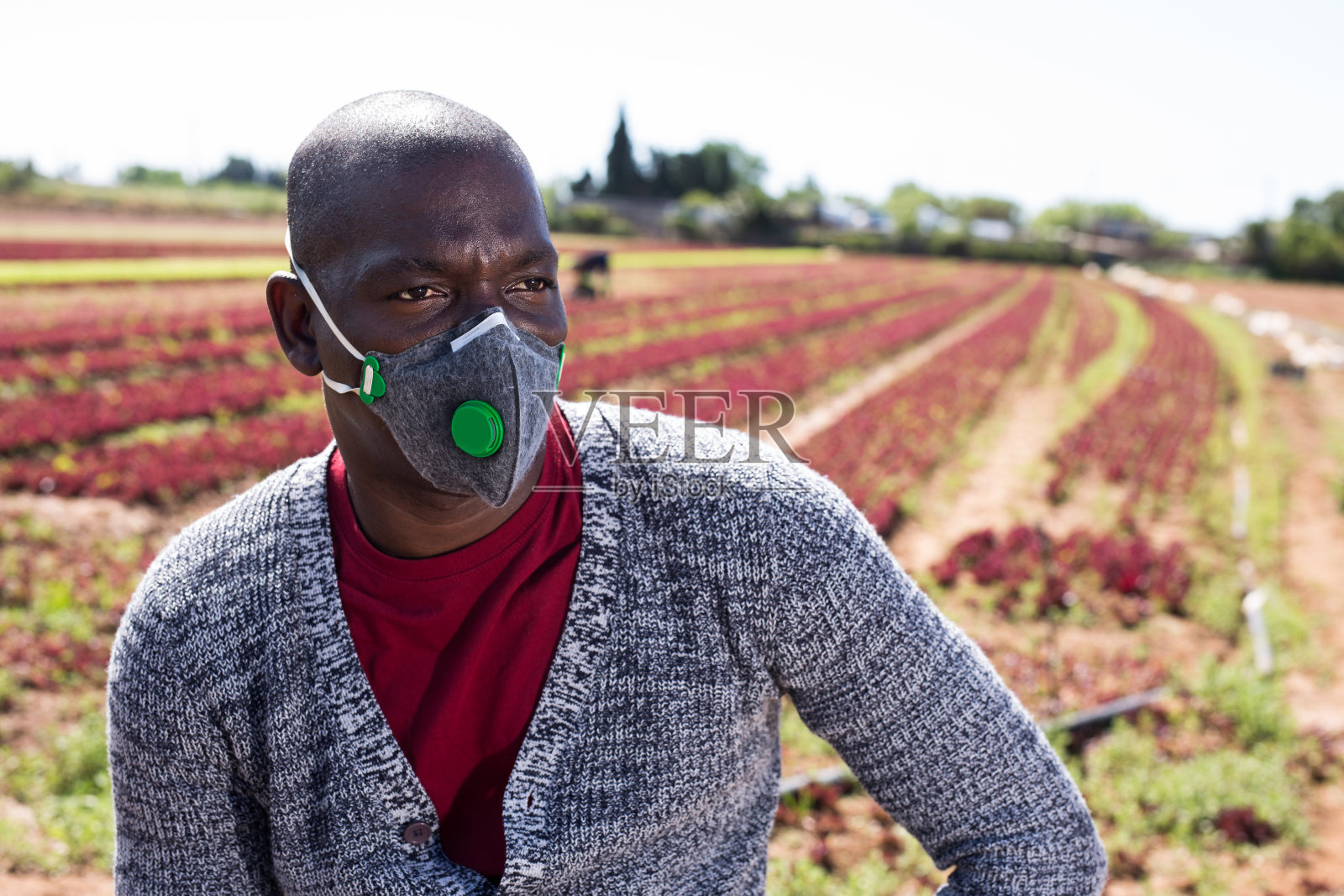 非裔美国农民呼吸阀呼吸器照片摄影图片