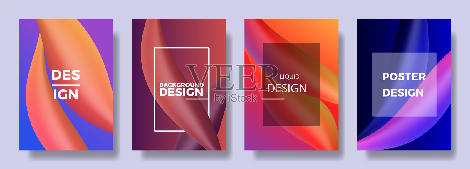 彩色抽象液体颜色和流体海报插画图片素材