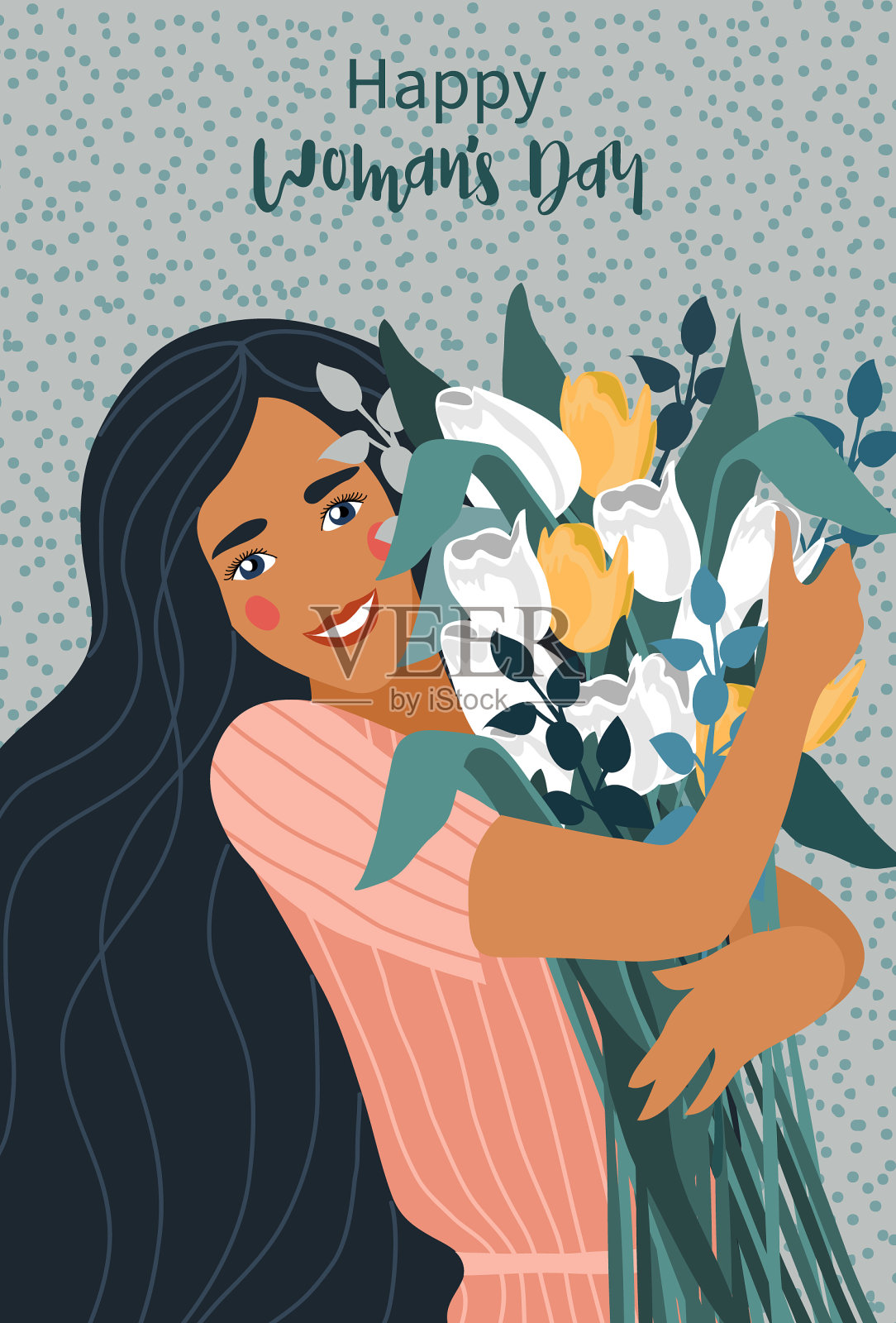 妇女节垂直与设计模板素材