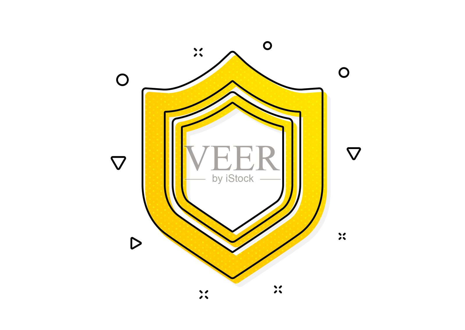 盾牌图标。保护或安全标志。向量图标素材