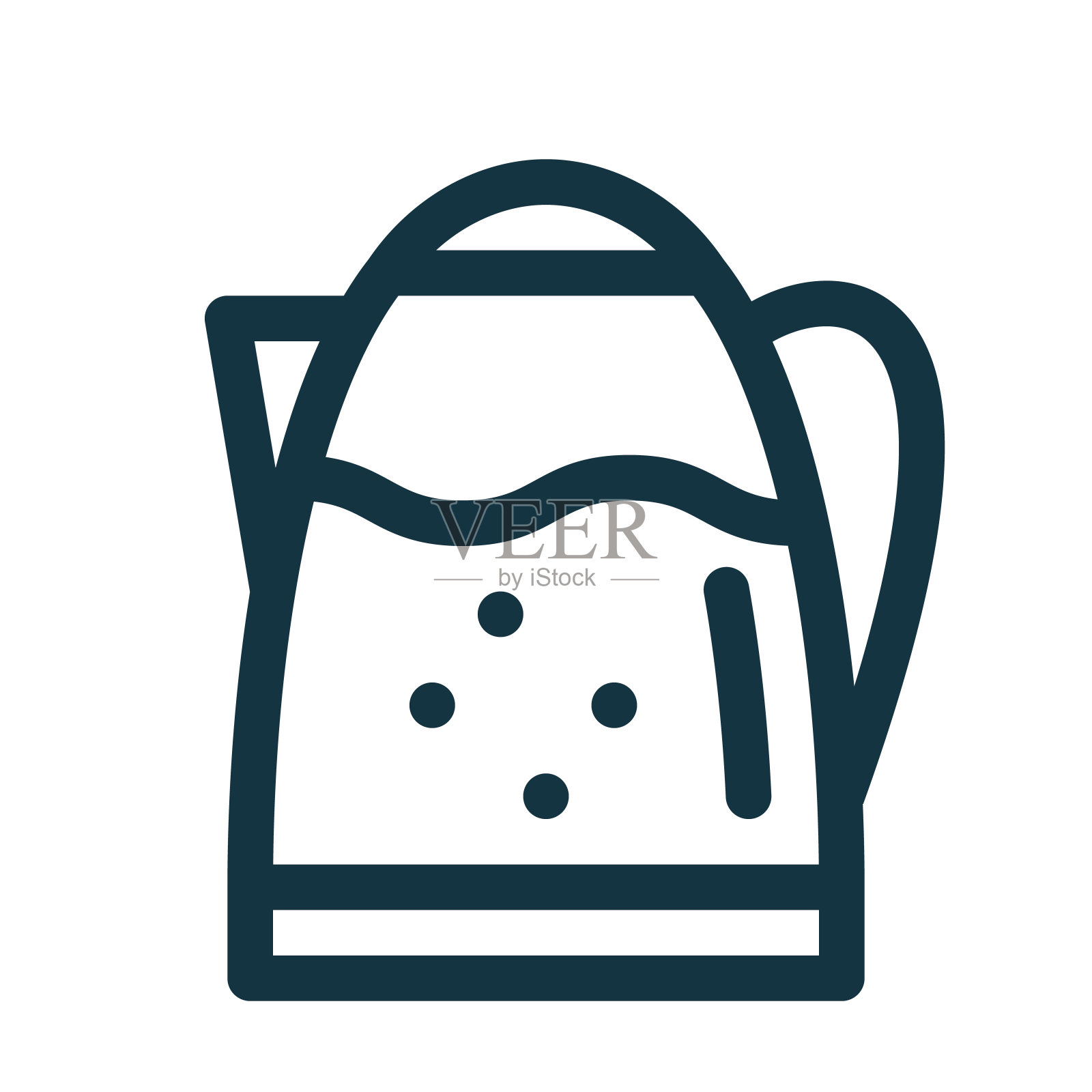 有沸水和气泡的电水壶。插画图片素材