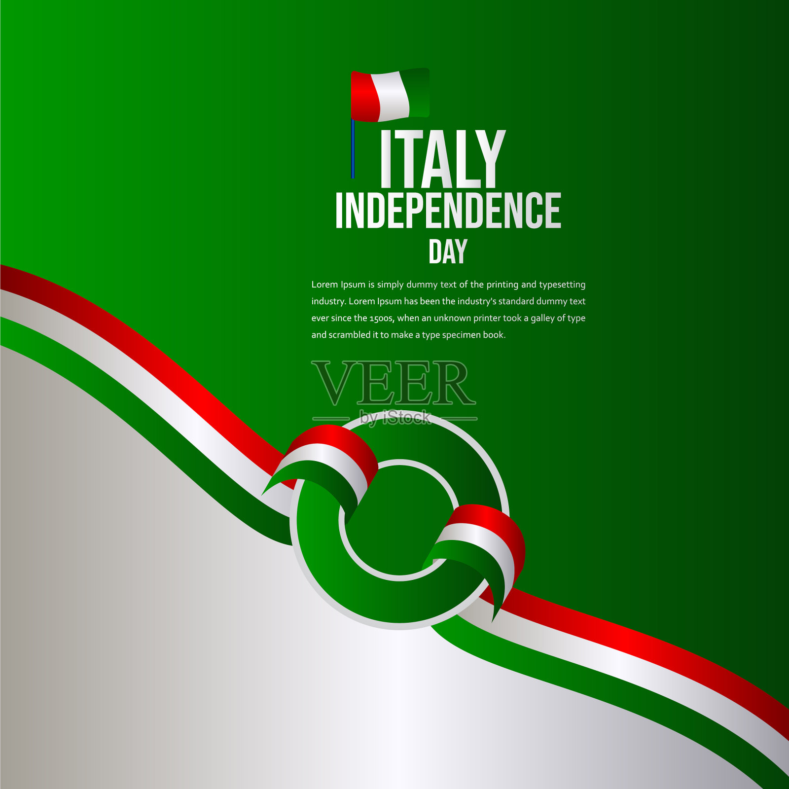 意大利独立日庆祝模板设计插画图片素材