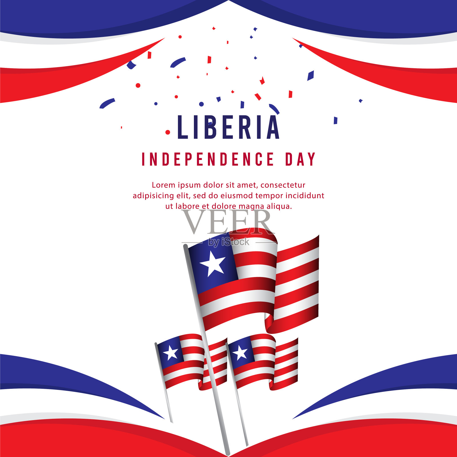 利比里亚独立日庆祝海报插画图片素材