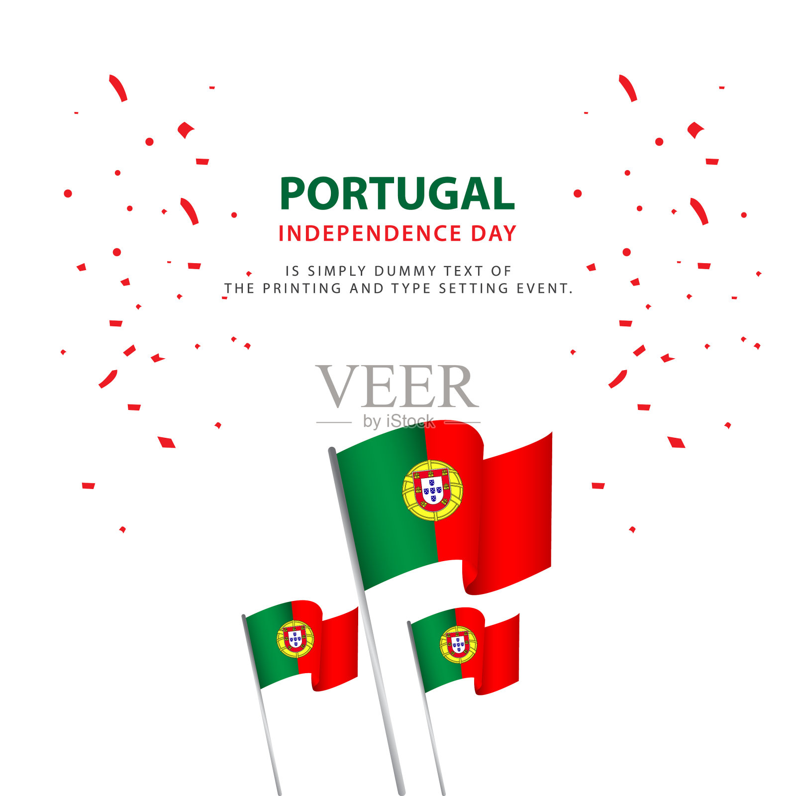 葡萄牙独立日庆祝活动快乐插画图片素材